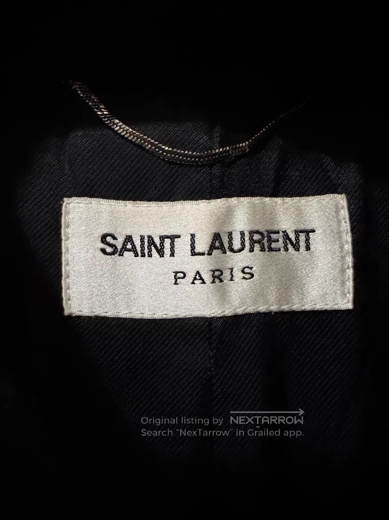 Saint Laurent Paris Saint Laurent Paris Navy Wool and Leather Baseball Jacket Size US M / EU 48-50 / 2 - 6 Thumbnail