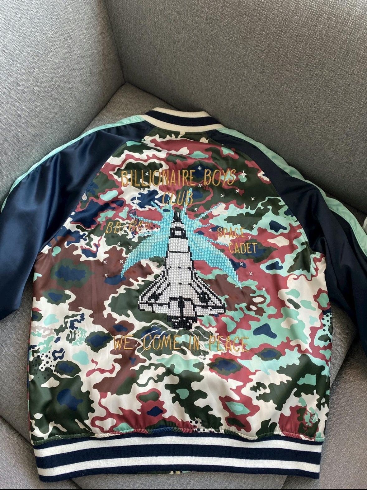image of Billionaire Boys Club Bomber Jacket in Navy, Men's (Size Large)