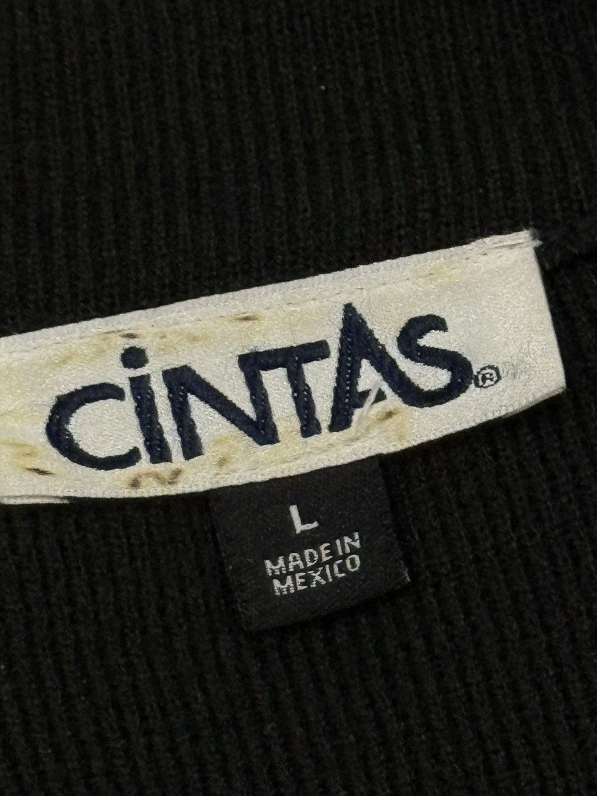 Cintas × Vintage Vintage Cintas Black Knit Zip Cardigan Sz. Large Polo Size US L / EU 52-54 / 3 - 2 Thumbnail