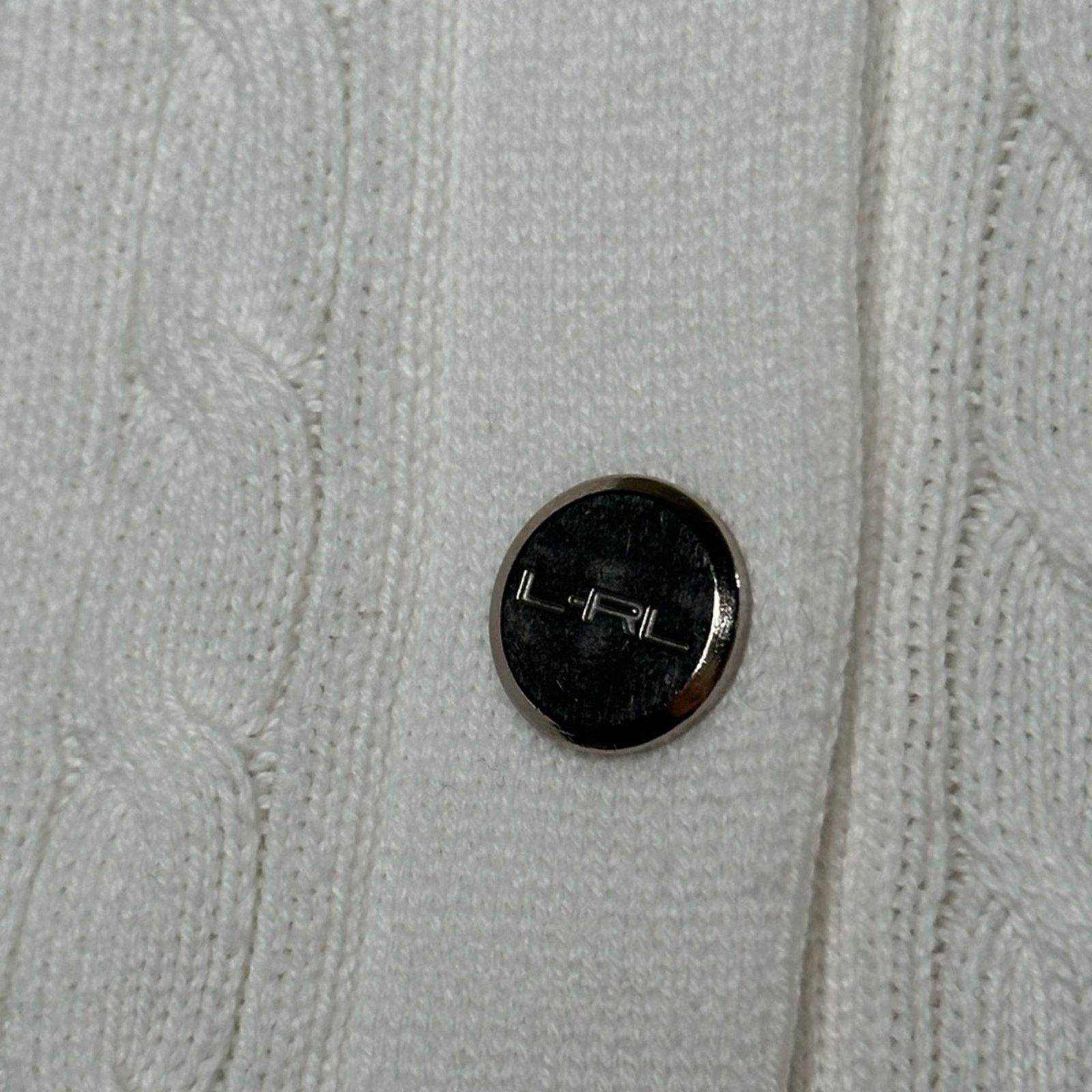 Lauren Ralph Lauren × Vintage VTG Ralph Lauren Cable Knit White Blue Logo Sweater XL Size XL / US 12-14 / IT 48-50 - 13 Thumbnail