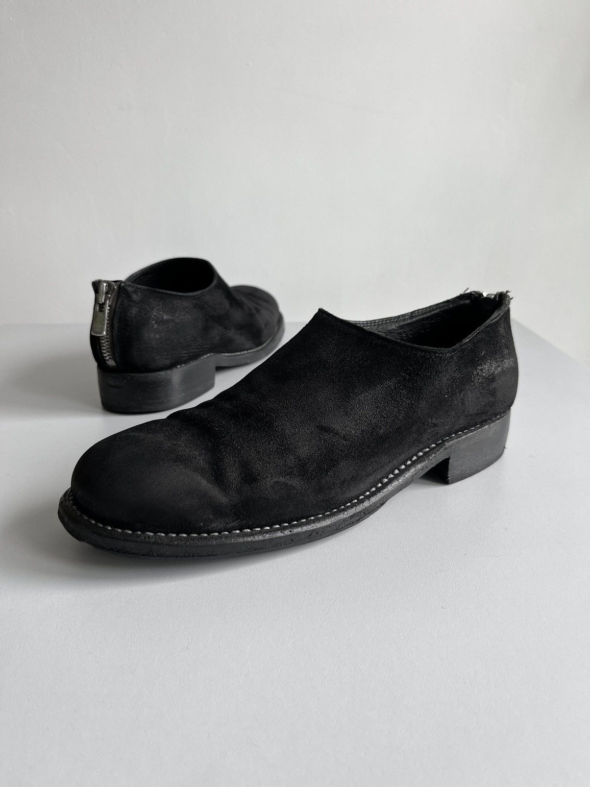 Guidi Guidi 990 soft horse reverse leather back zip slip on boots