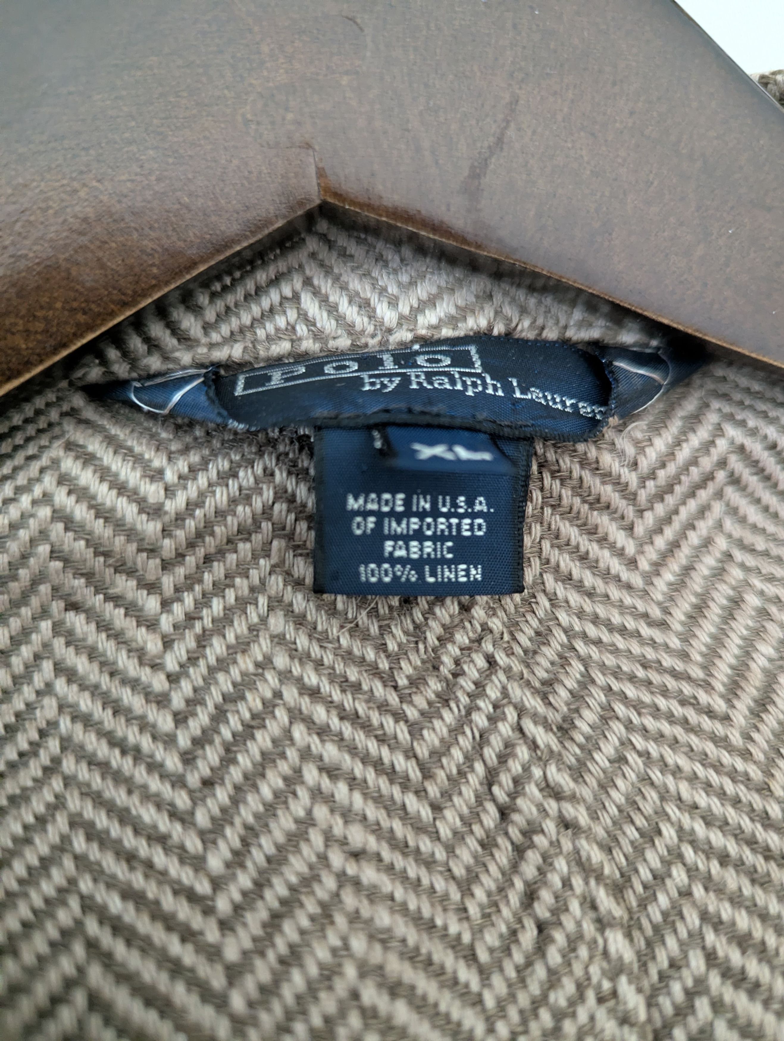 Polo Ralph Lauren Herringbone Linen Jacket Size 44L - 2 Thumbnail