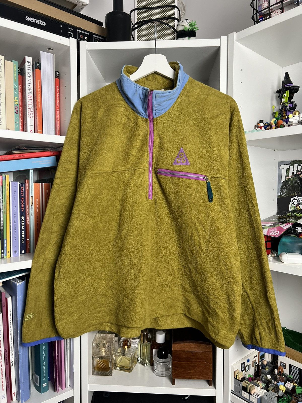 Nike ACG × Vintage RARE! Vintage 80s NIKE ACG 1/4 zip fleece sweatshirt gorpcore Size US L / EU 52-54 / 3 - 1 Thumbnail