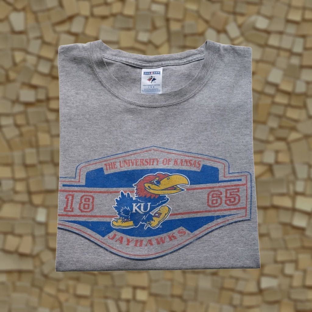 Fruit Of The Loom VINTAGE Fruit of the Loom NCAA JAYHAWKS GRAY 90s T-Shirt Mens L Size US L / EU 52-54 / 3 - 1 Thumbnail