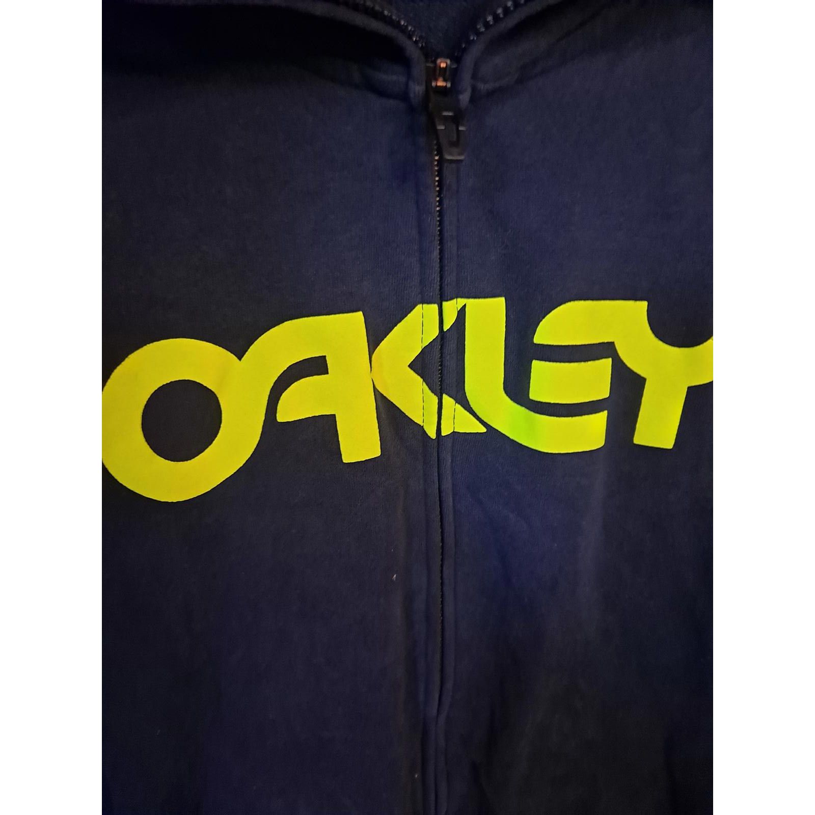 Oakley Oakley Full Zip Navy Hooded Sweatshirt with Logo on Front Si Size US L / EU 52-54 / 3 - 3 Thumbnail