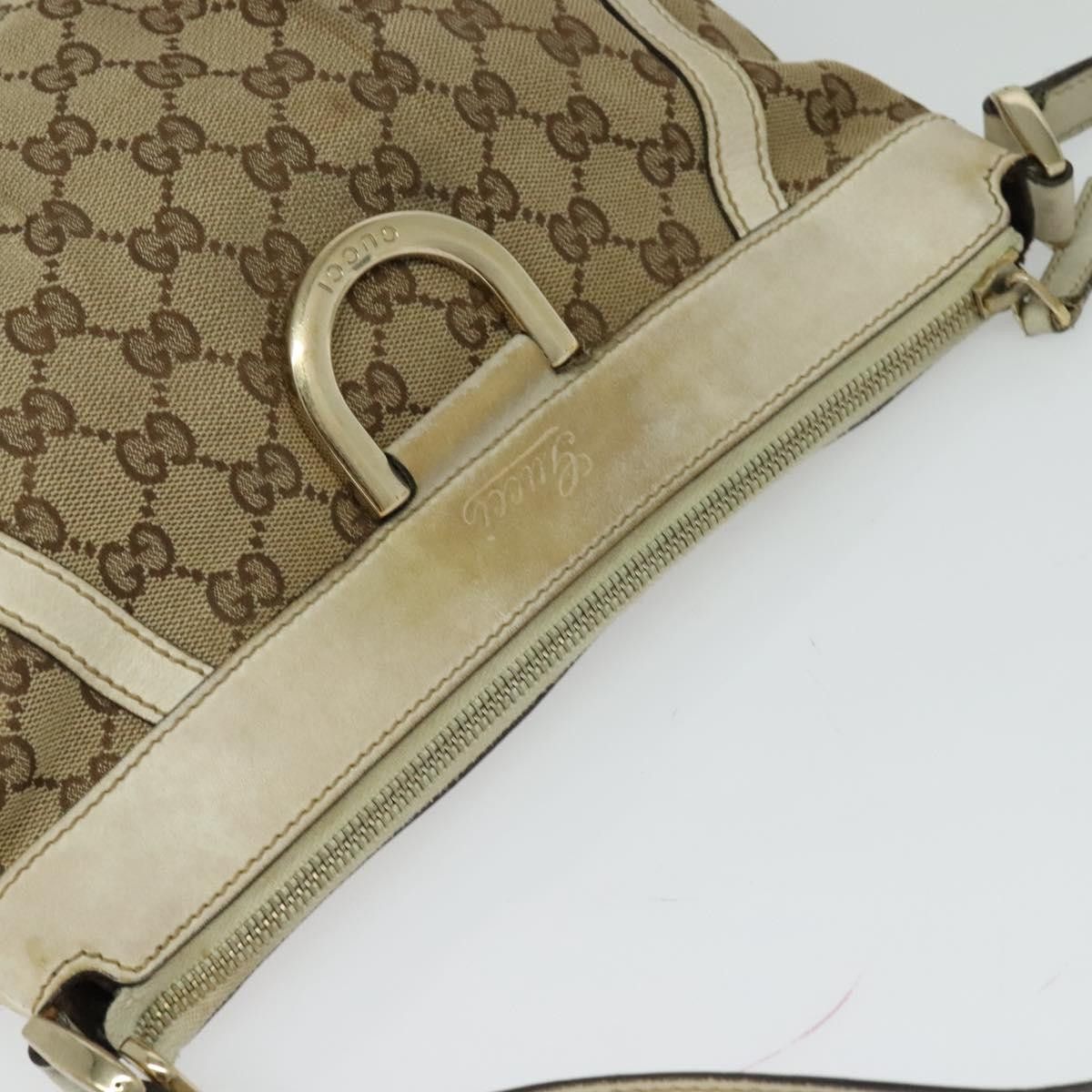 Gucci GUCCI GG Canvas Abbey Shoulder Bag Beige Gold Size ONE SIZE - 6 Thumbnail