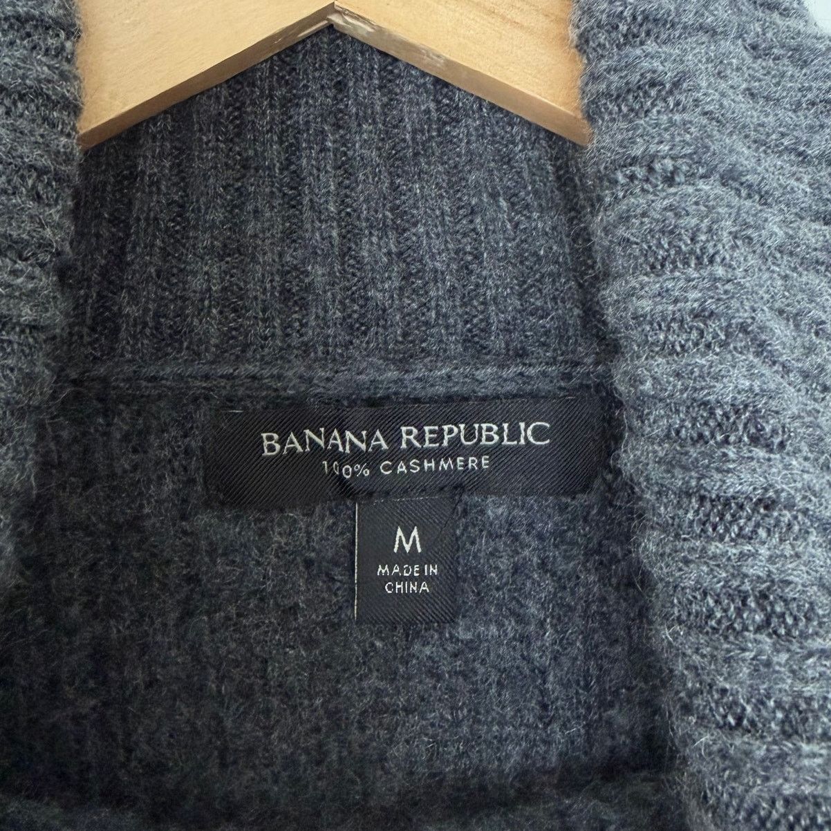 Banana Republic Banana Republic Chiara Cashmere Gray Relaxed Ribbed Sweater Size M / US 6-8 / IT 42-44 - 2 Thumbnail