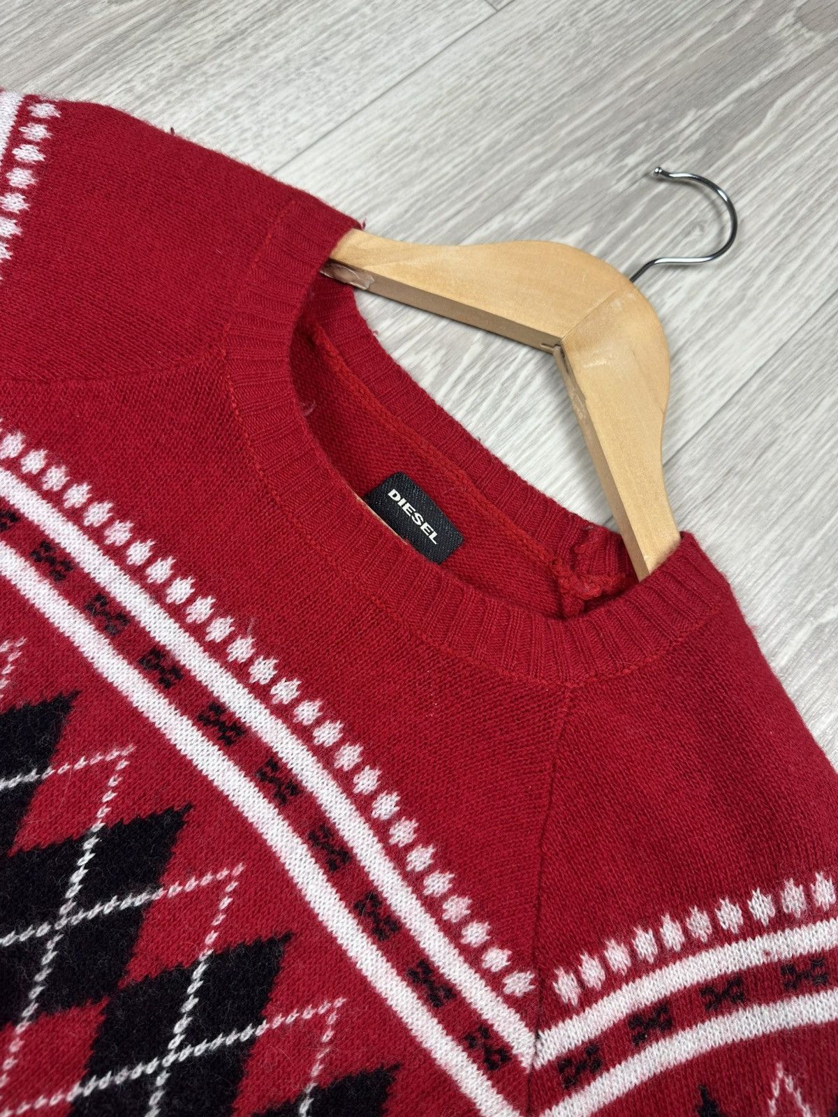 Diesel × Vintage Vintage DIESEL Wool Red Sweater Size US XXL / EU 58 / 5 - 5 Thumbnail