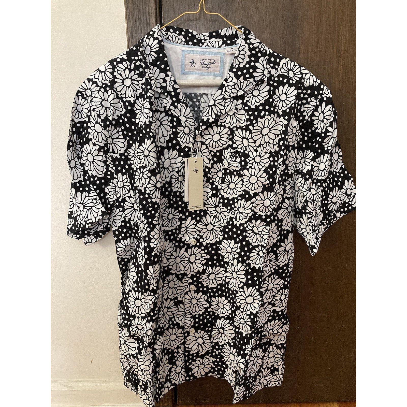 Original Penguin NWT Original Penguin Botanical Button-Up Shirt Medium Black Size US M / EU 48-50 / 2 - 1 Thumbnail