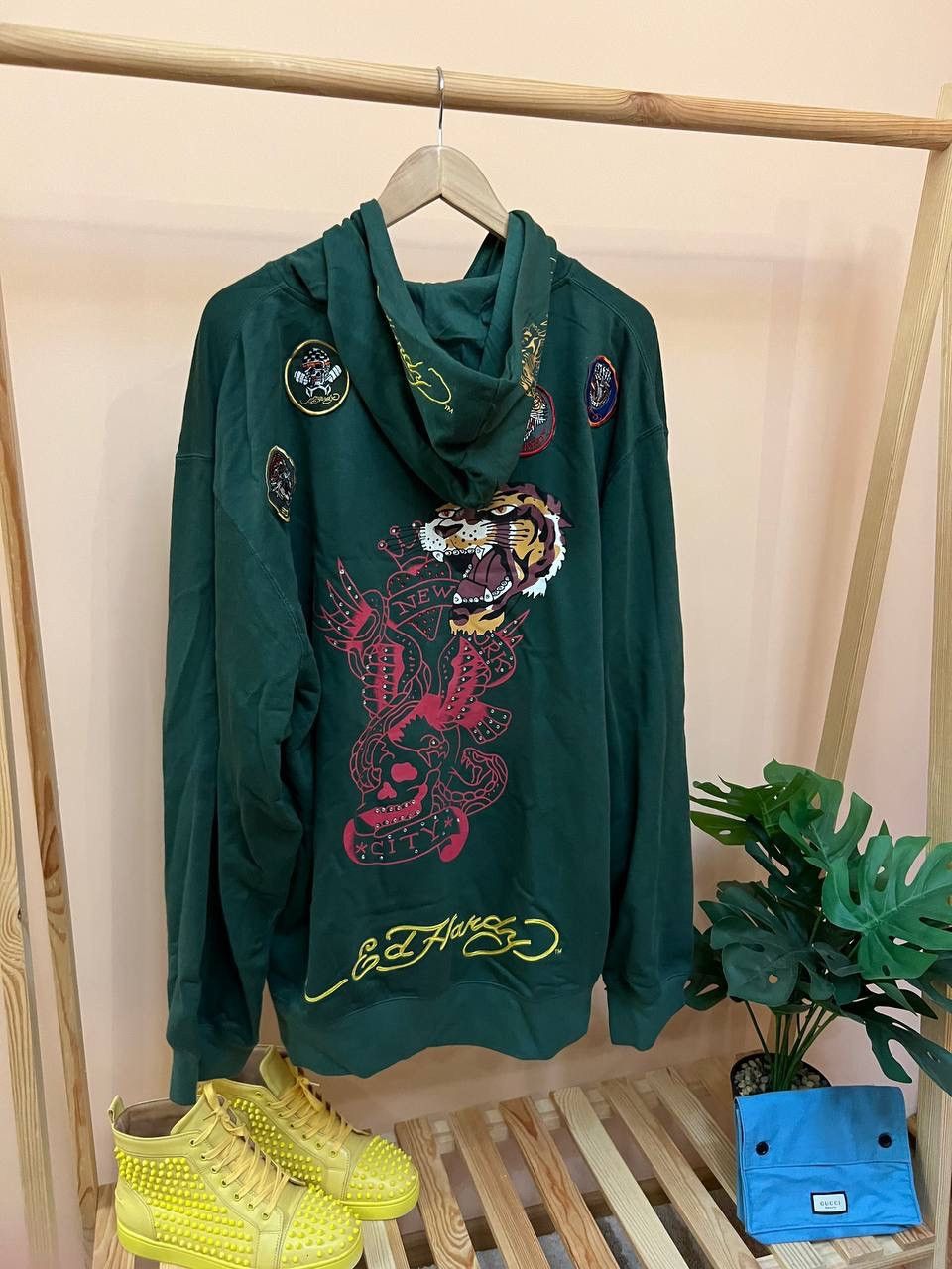 Christian Audigier × Ed Hardy NEW! Ed Hardy Tiger ZIP UP HOODIE VINTAGE Patches audiger Size US XXL / EU 58 / 5 - 1 Thumbnail