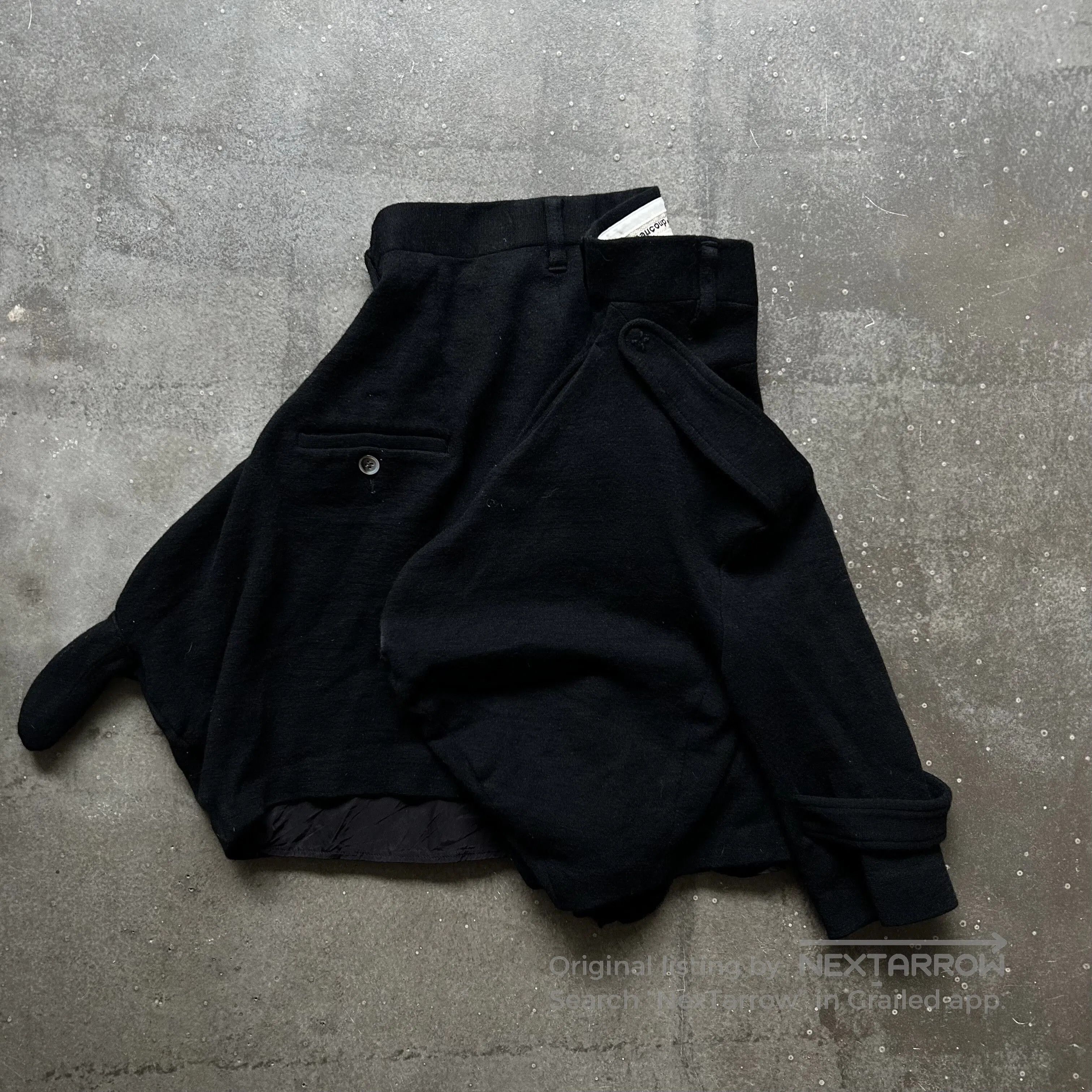 mercibeaucoup unique asymmetric black skirt. Size 30" / US 8 / IT 44 - 4 Thumbnail