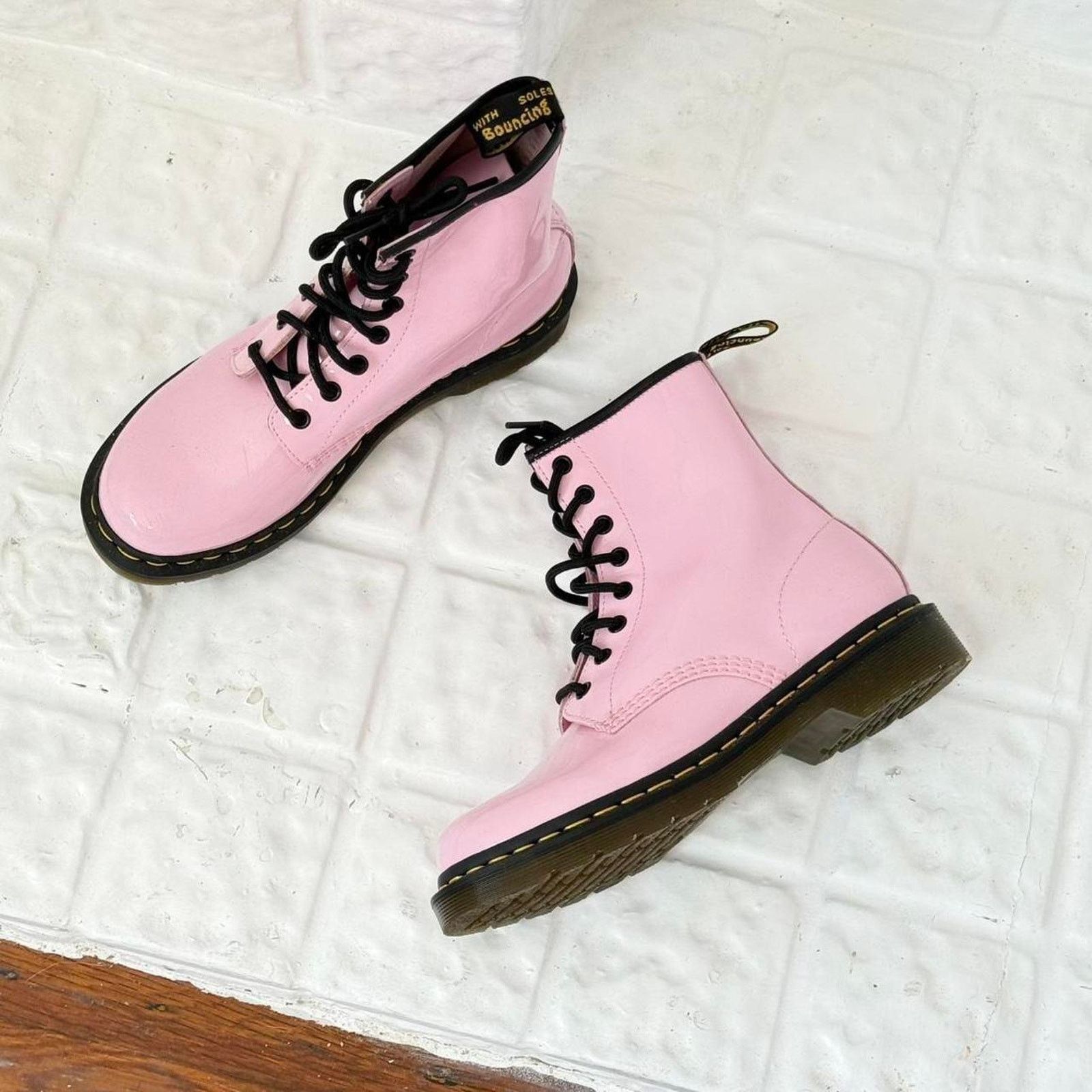 Dr. Martens ✿ ⋆｡ BRAND NEW Pink Dr. Martens 1460 Boots ⋆｡✿ Size US 8 / IT 38 - 1 Thumbnail