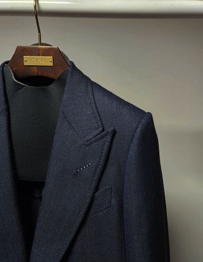 Tom Ford o1sm1stk0824 Shelton Herringbone Check Blazer in Dark Navy Size US M / EU 48-50 / 2 - 2 Thumbnail