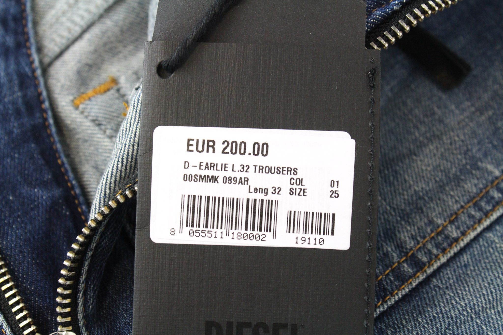 Diesel D-EARLIE 089AR W25/L32 Blue Cropped Jeans 70056 Size 25" / US 0 / IT 36 - 7 Thumbnail