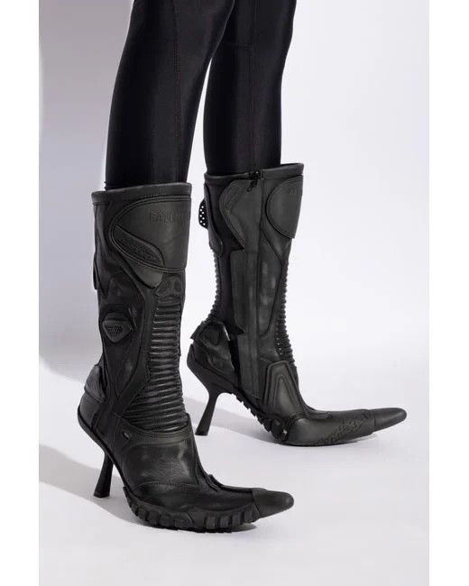 Balenciaga 🔥$4.9K VALUE🔥 Black Leather Biker Boots Size US 11 / IT 41 - 6 Thumbnail