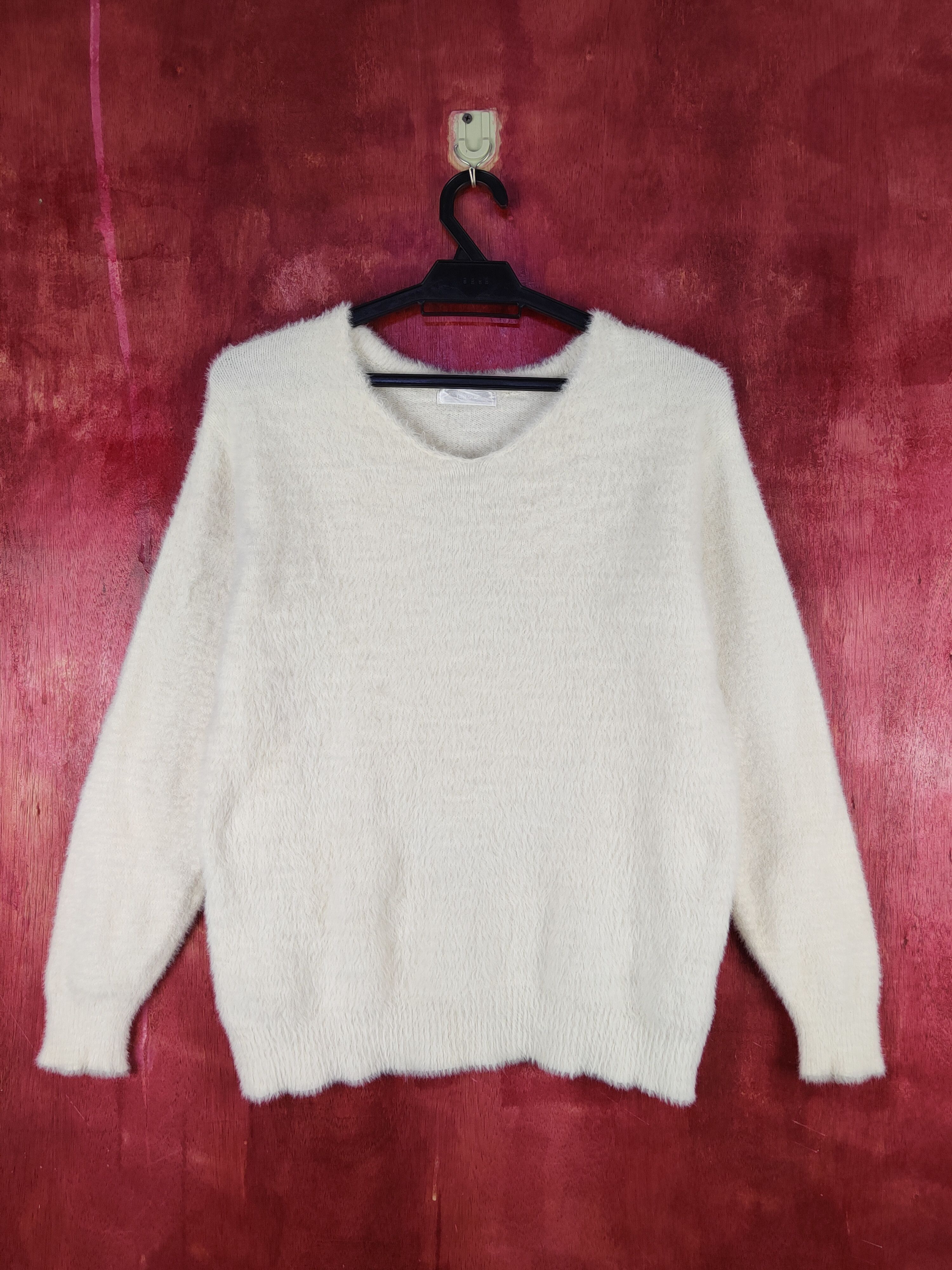 Homespun Knitwear × Japanese Brand × Vintage Dreskip Cream Shag Shaggy Fur Mohair Knitwear #S2277 Size M / US 6-8 / IT 42-44 - 1 Thumbnail