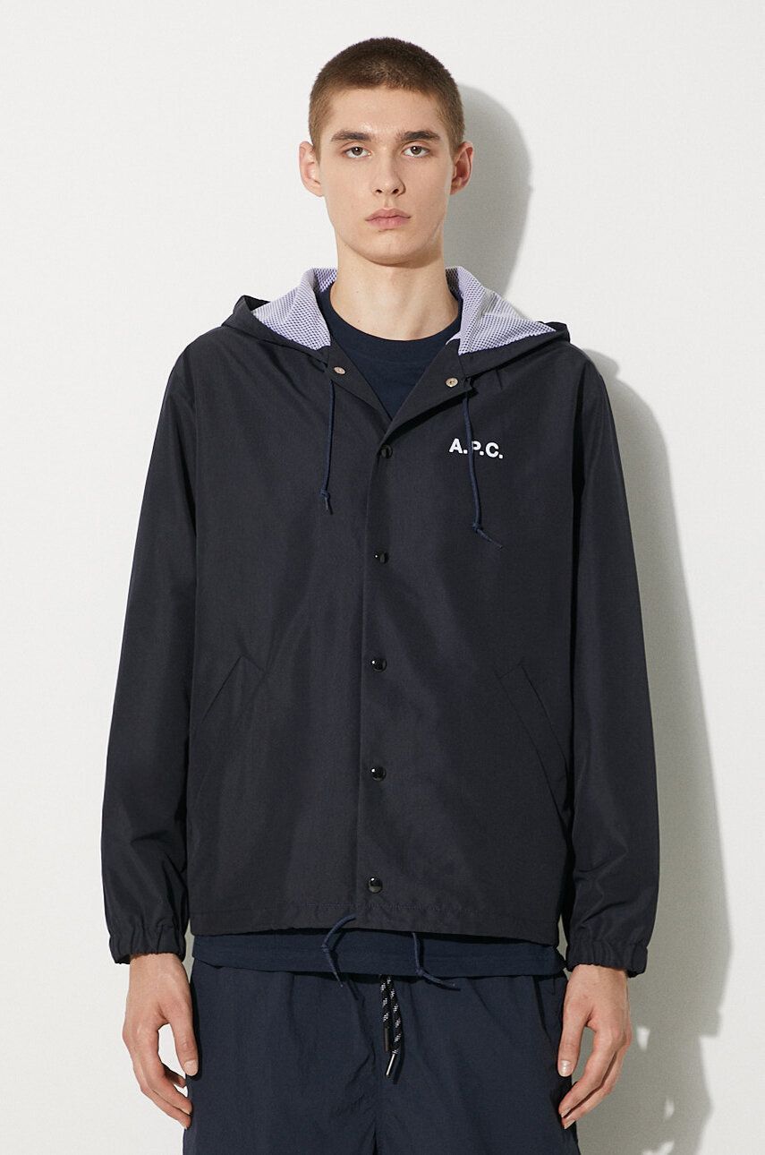 A.P.C. A.P.C. Greg navy blue hooded light blouson jacket Medium Size US M / EU 48-50 / 2 - 2 Thumbnail