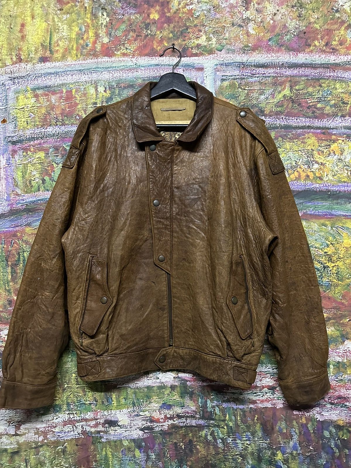 Vintage Vintage Leather Jacket Size US L / EU 52-54 / 3 - 3 Thumbnail