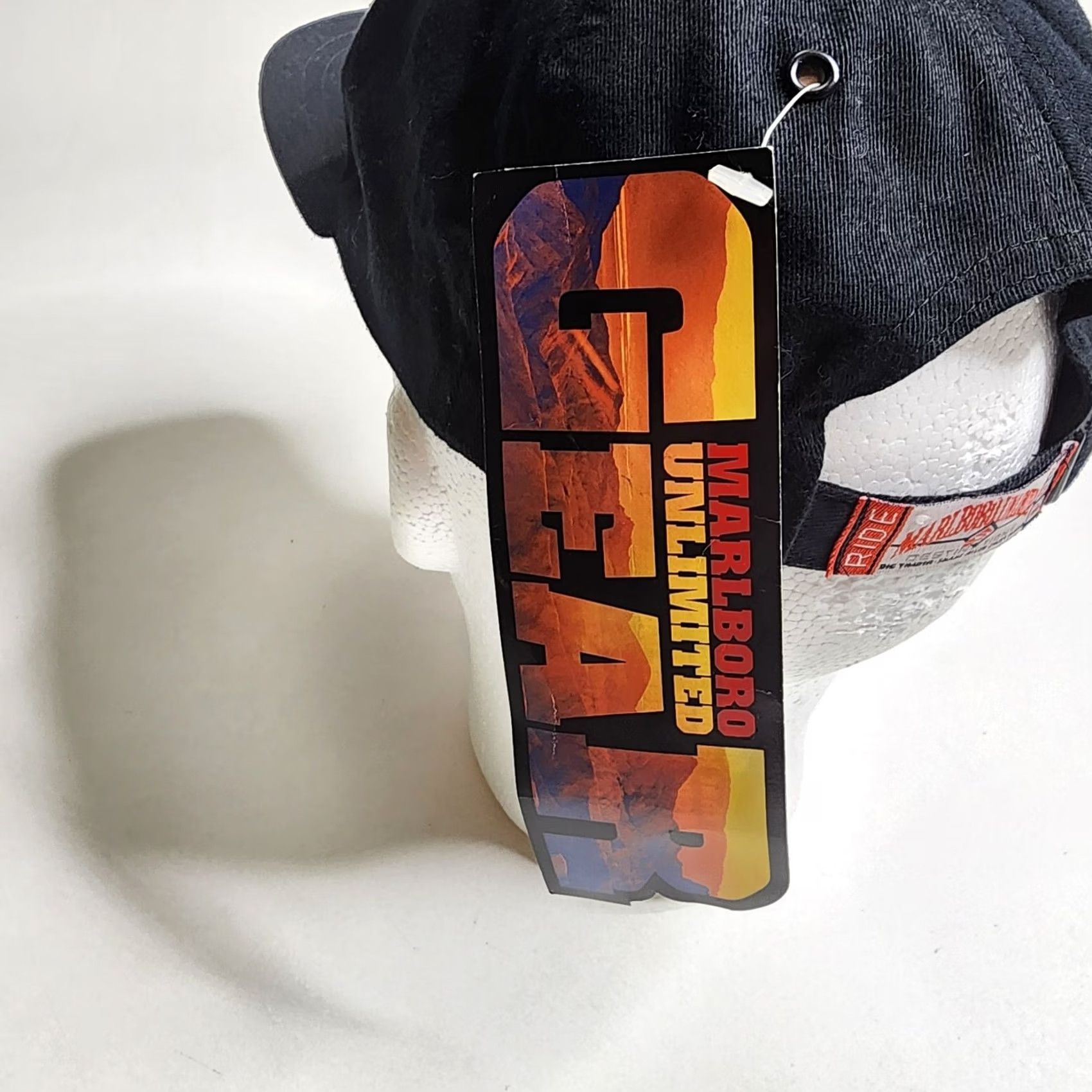 Marlboro Marlboro Hat Baseball Cap Adjustable Strapback Black Destinations Men's Distinguishing Gear Ride A84 New Size ONE SIZE - 7 Thumbnail