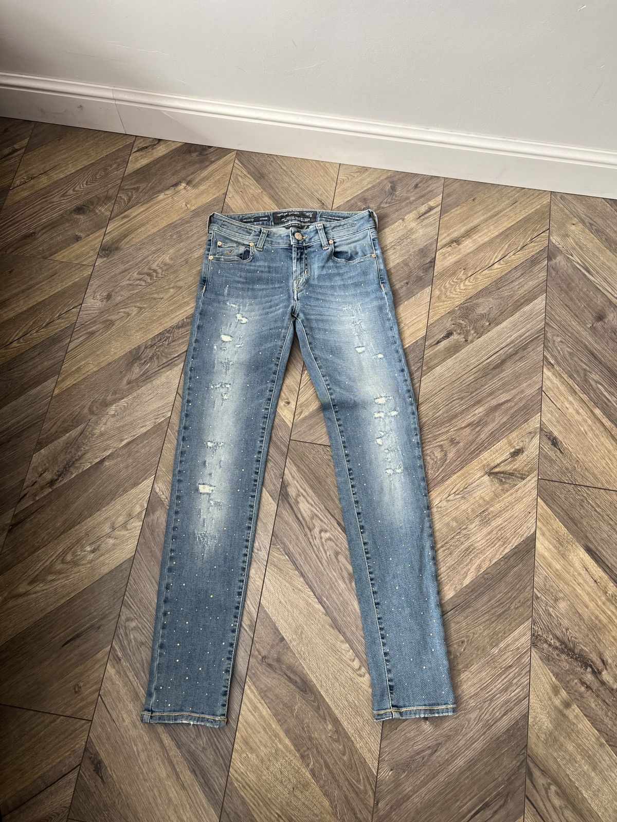Jacob Cohen Vintage Jacob Cohen Women’s Slim Fit Crystal Studs Size 28" / US 6 / IT 42 - 2 Thumbnail