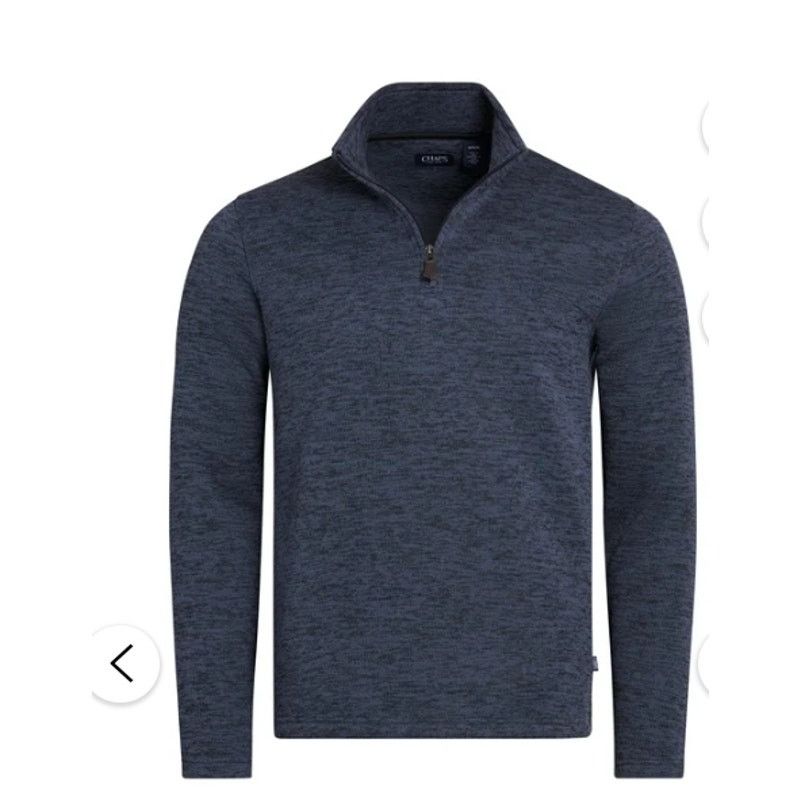 Chaps Chaps Men's Quarter Zip Fleece SweaterSize LARGE DARK DENIM Size US L / EU 52-54 / 3 - 3 Thumbnail