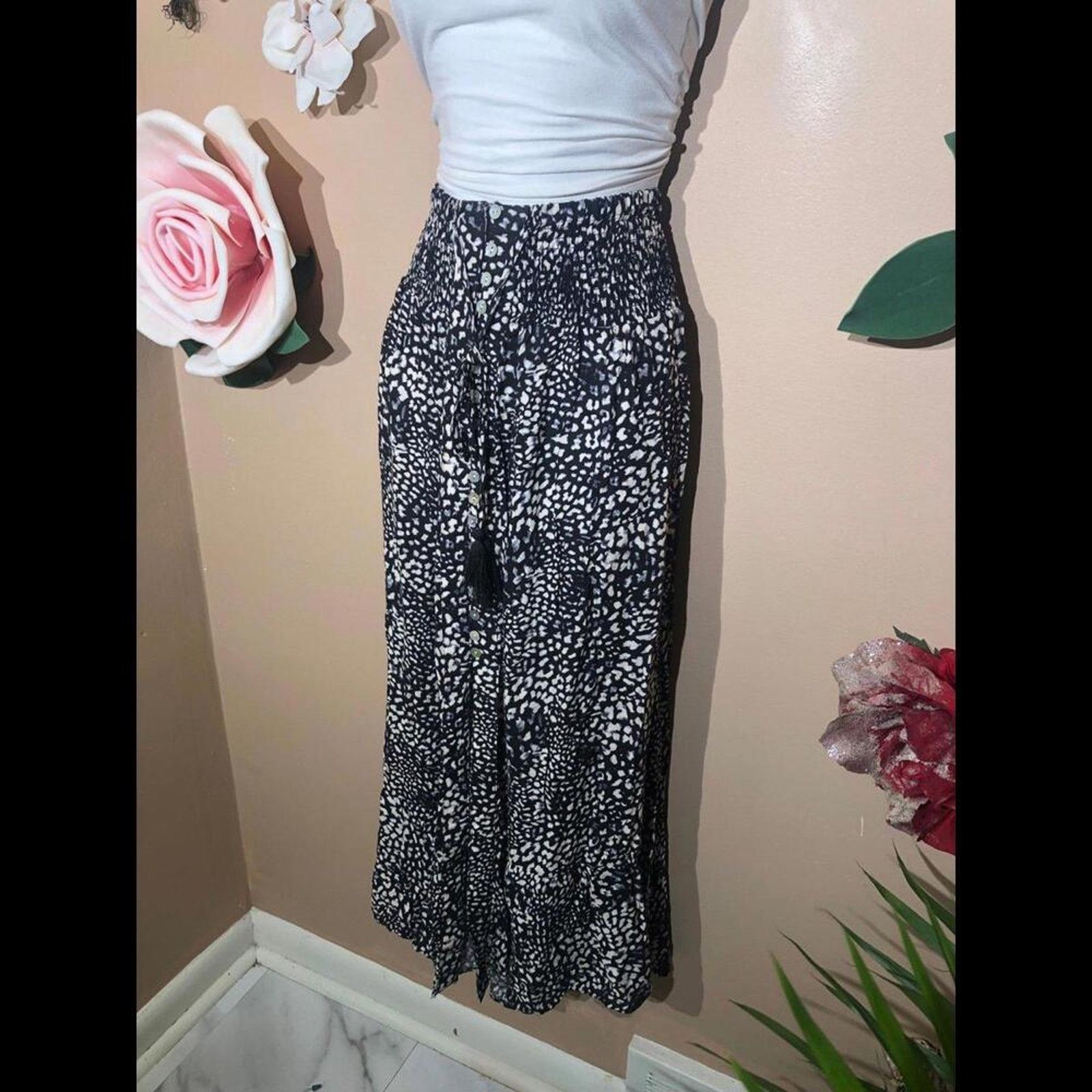 Other elastic waist maxi skirt Black and white Size 27" / US 4 / IT 40 - 3 Thumbnail