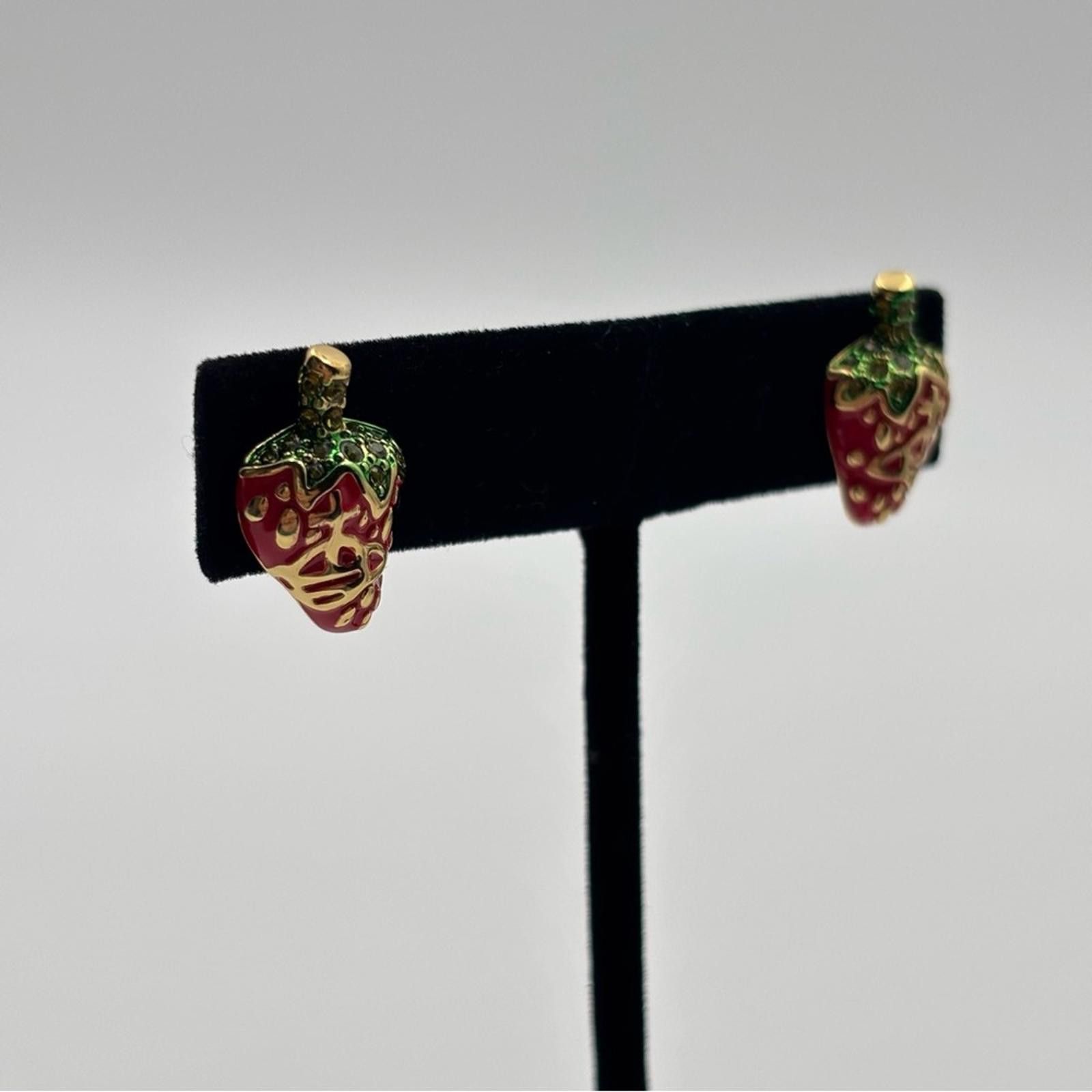 Vivienne Westwood Vivienne Westwood Strawberry Enamel Gold-Tone Stud EarringsS Size ONE SIZE - 3 Thumbnail