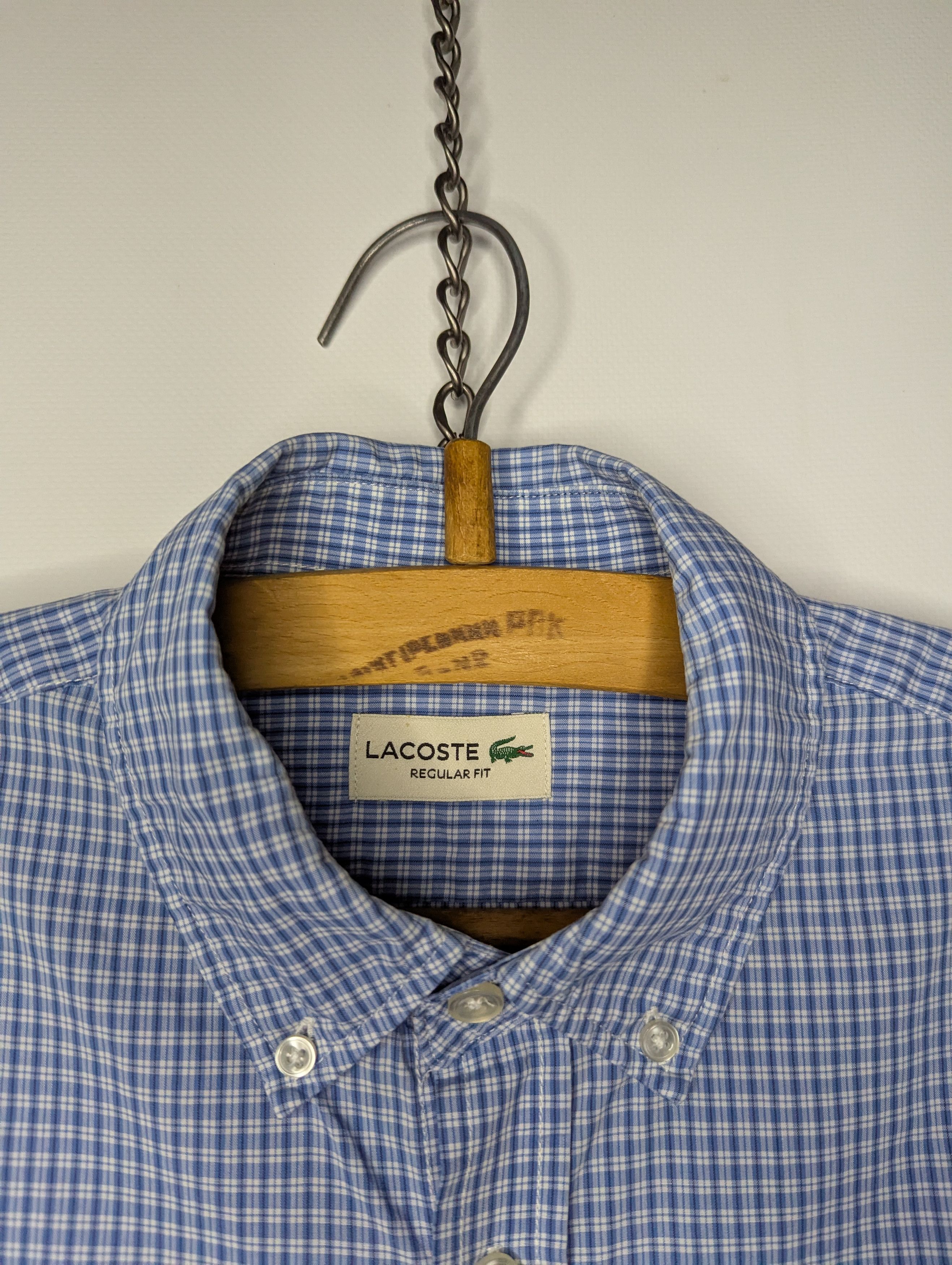 Lacoste LACOSTE Men's Blue Long Sleeve Shirt Small Check Pattern Size US S / EU 44-46 / 1 - 4 Thumbnail