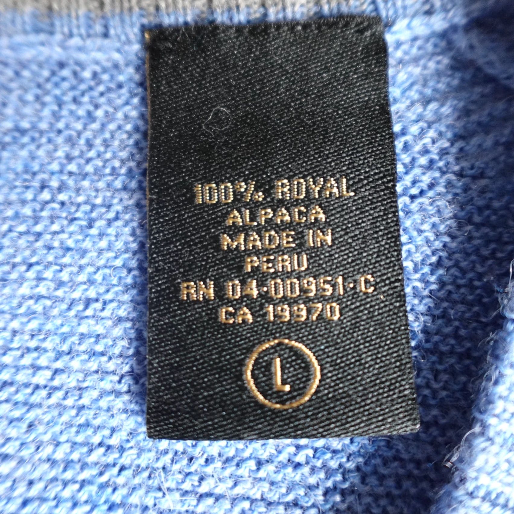 Vintage Blanq Azul Sweater Men Large Blue V-Neck Alpaca Knit Pullover Size US L / EU 52-54 / 3 - 8 Thumbnail