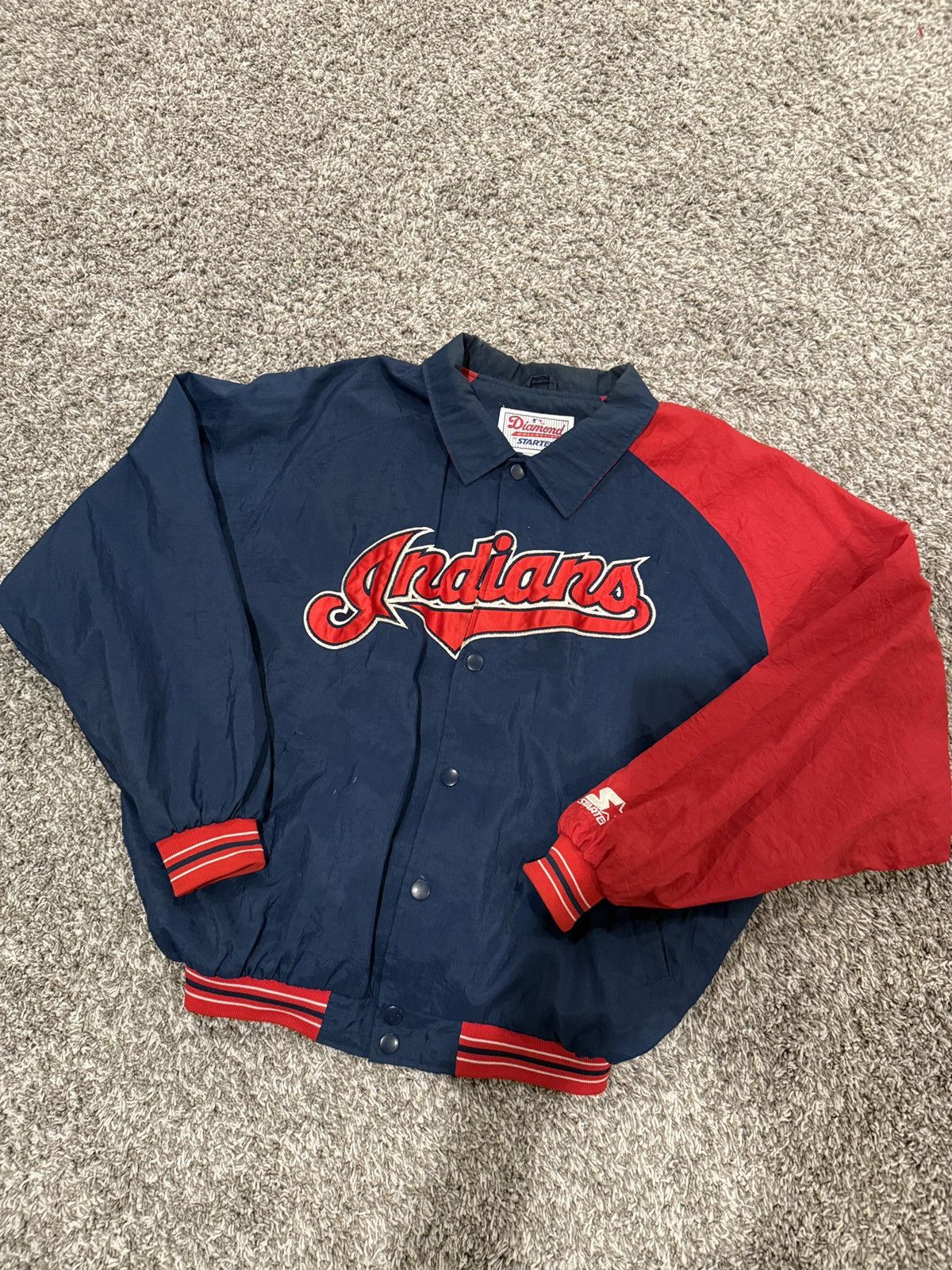 MLB × Starter Vintage 90s Cleveland Indians starter jacket Size US L / EU 52-54 / 3 - 1 Thumbnail