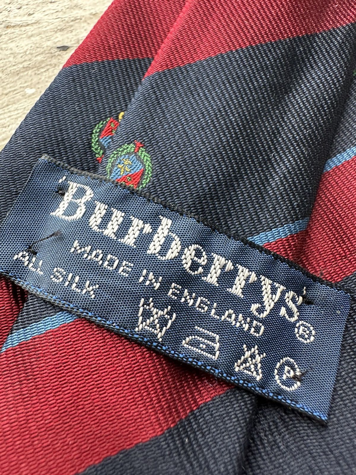 Burberry × Vintage 🚨Vintage 90s Burberrys Embroidered LOGO tie monogram RARE Size ONE SIZE - 4 Thumbnail