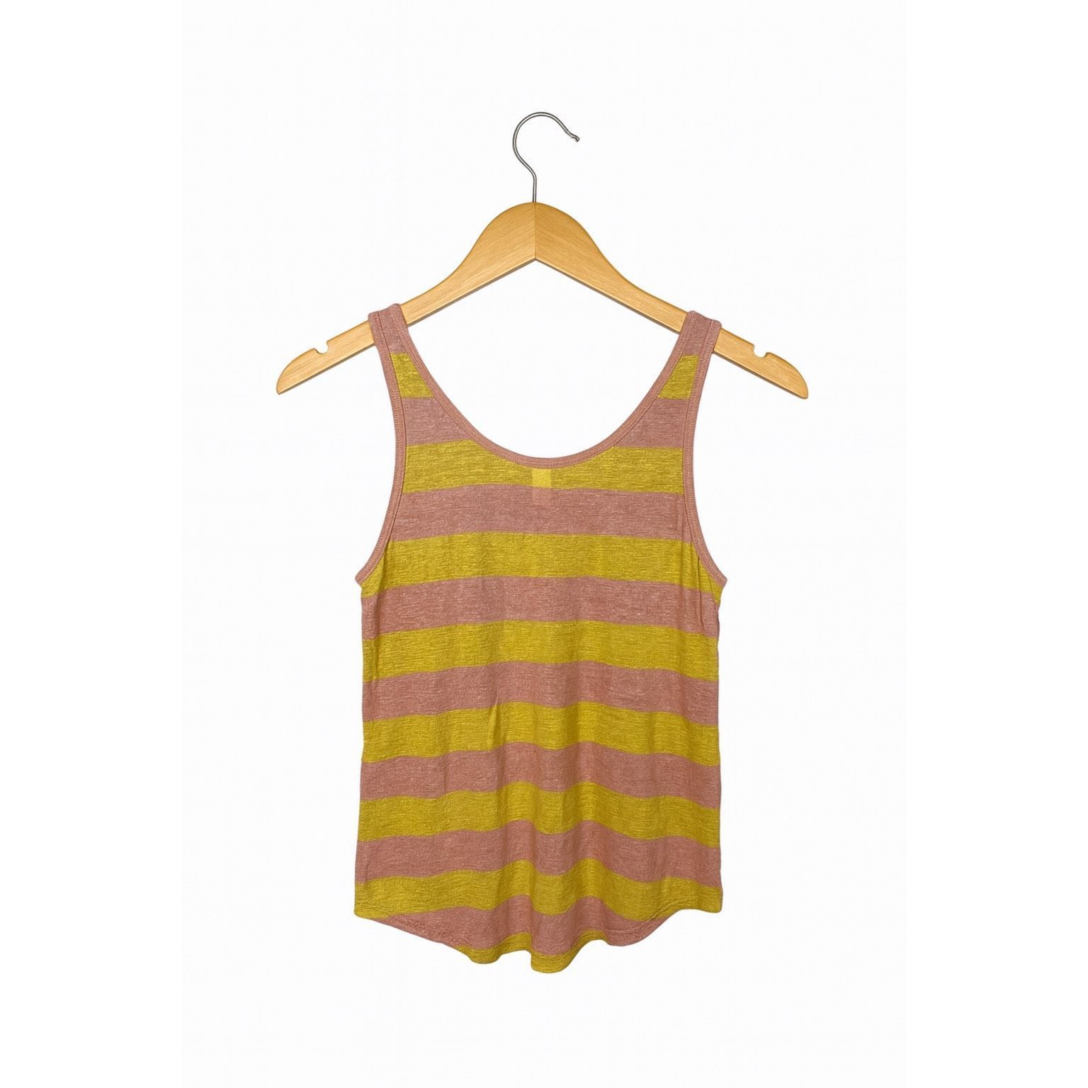 Banana Republic Banana Republic Linen Tank Top Sz S Pink Yellow Striped Race Size S / US 4 / IT 40 - 2 Thumbnail