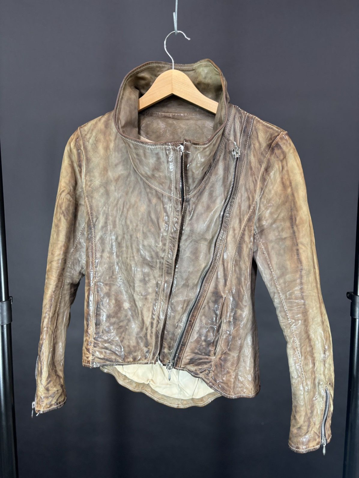 Incarnation Incarnation Baby Calf High Neck Asymmetrical Jacket Size US XXS / EU 40 - 1 Thumbnail