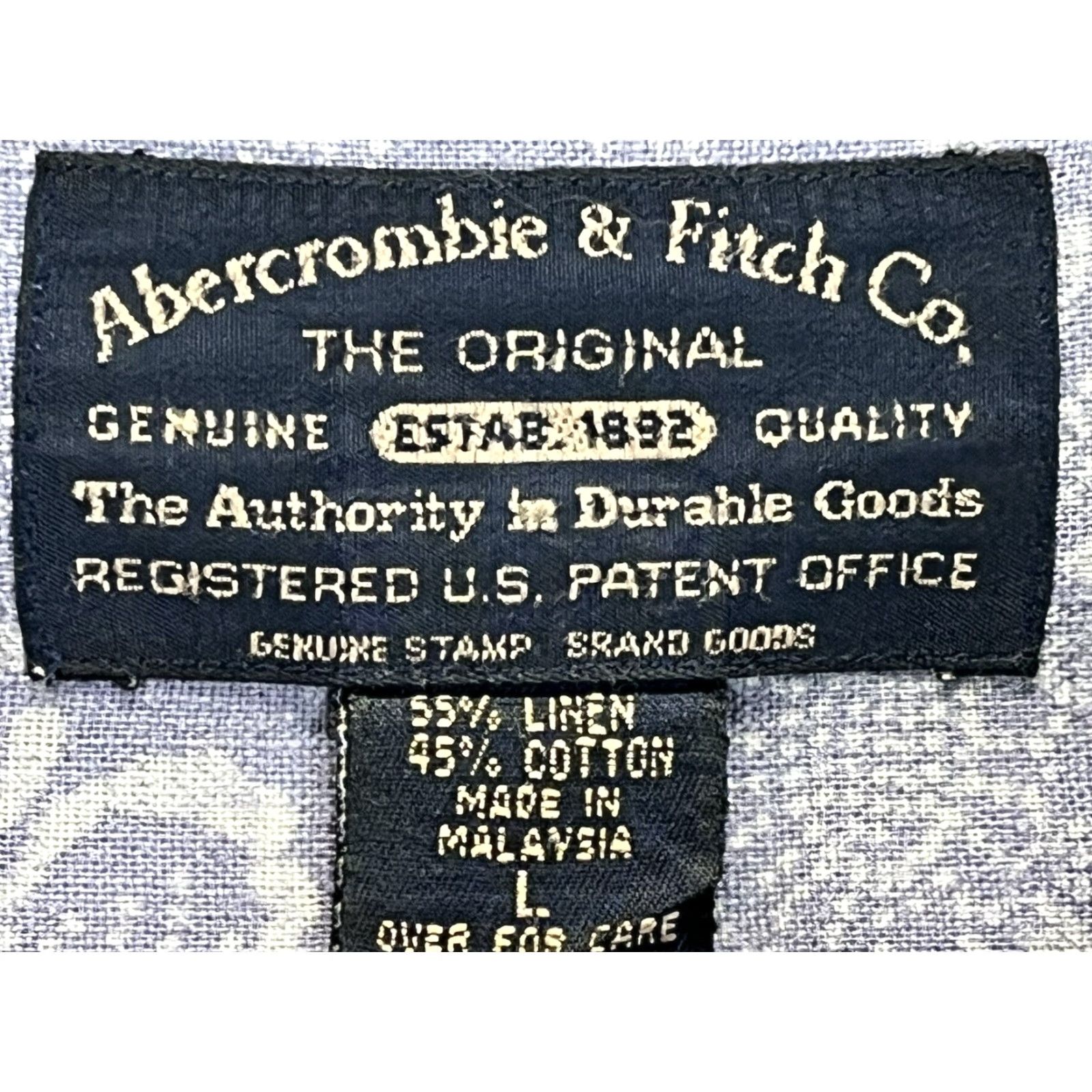 Abercrombie & Fitch VINTAGE Abercrombie & Fitch Linen Blend Button-Up Shirt Mens Hawaiian Floral L Short Sleeve Blue/Gray Oversized European Fit Size US L / EU 52-54 / 3 - 5 Thumbnail