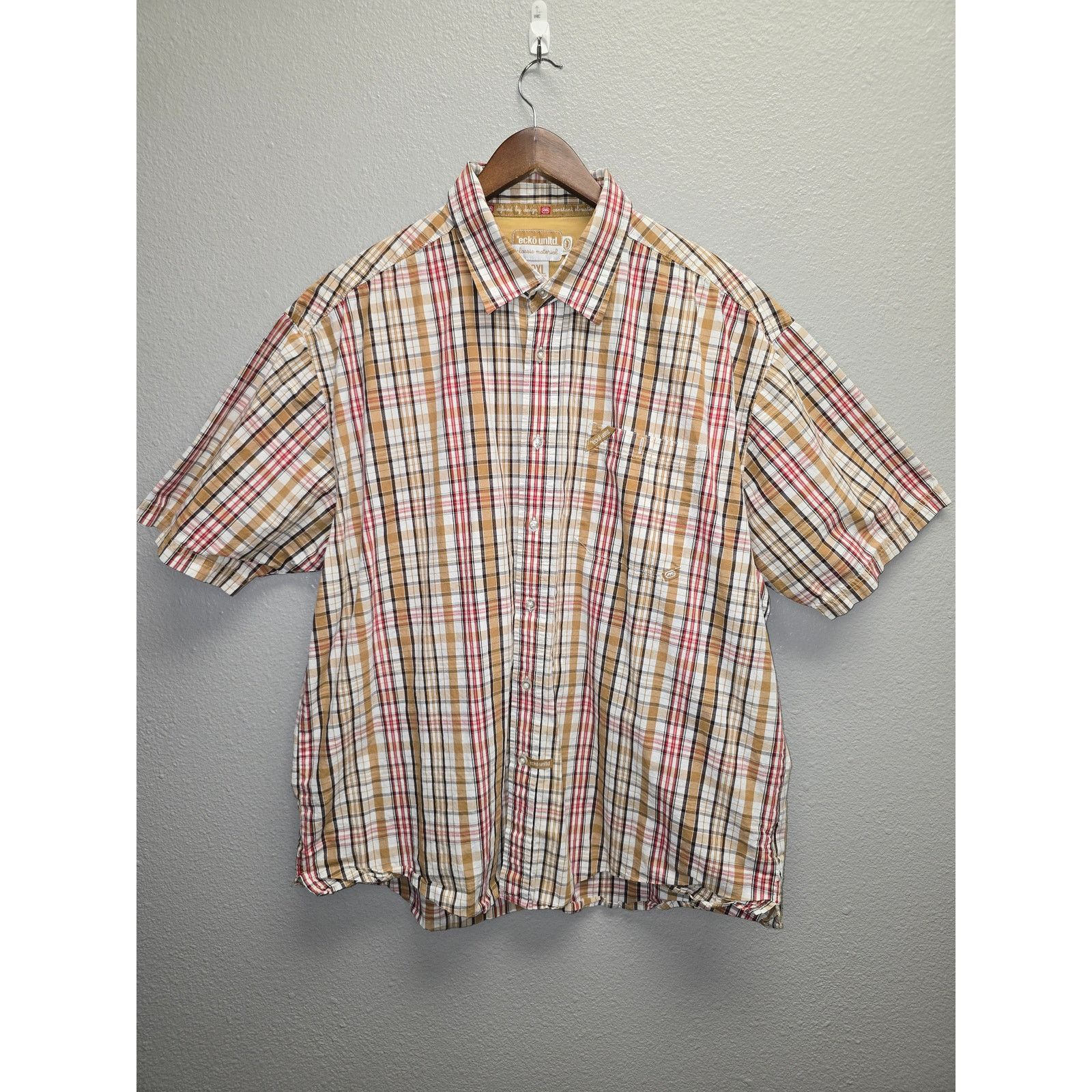 Other Vintage Ecko Unltd Shirt Summer Plaid Button Up Brown 2XL Size US XXL / EU 58 / 5 - 1 Thumbnail