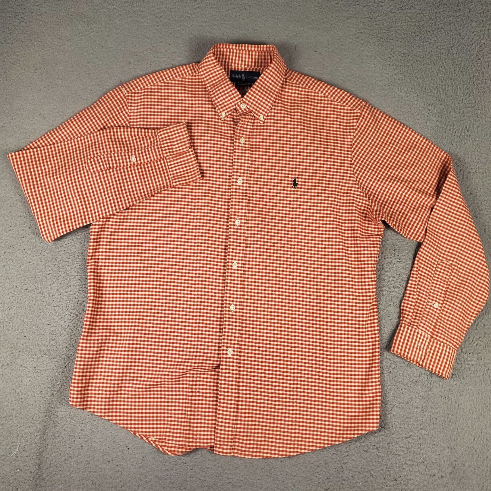 Ralph Lauren Ralph Lauren Shirt Men XL Red Orange Check Regular Fit Pony Button-Front Cotton Long Sleeve Mens Size US XL / EU 56 / 4 - 3 Thumbnail