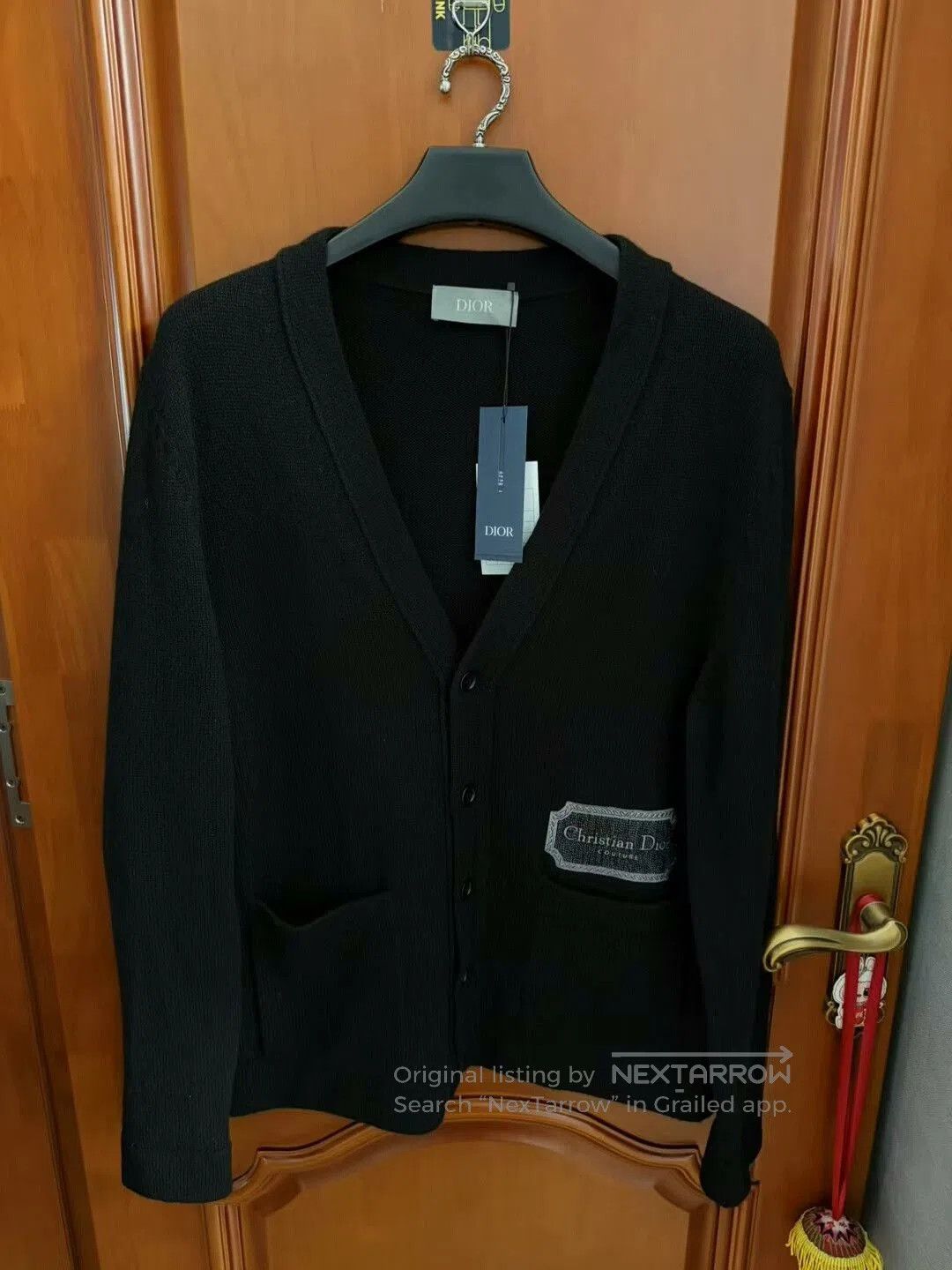 Dior black embroidered wool cardigan by Dior. Size US L / EU 52-54 / 3 - 1 Thumbnail