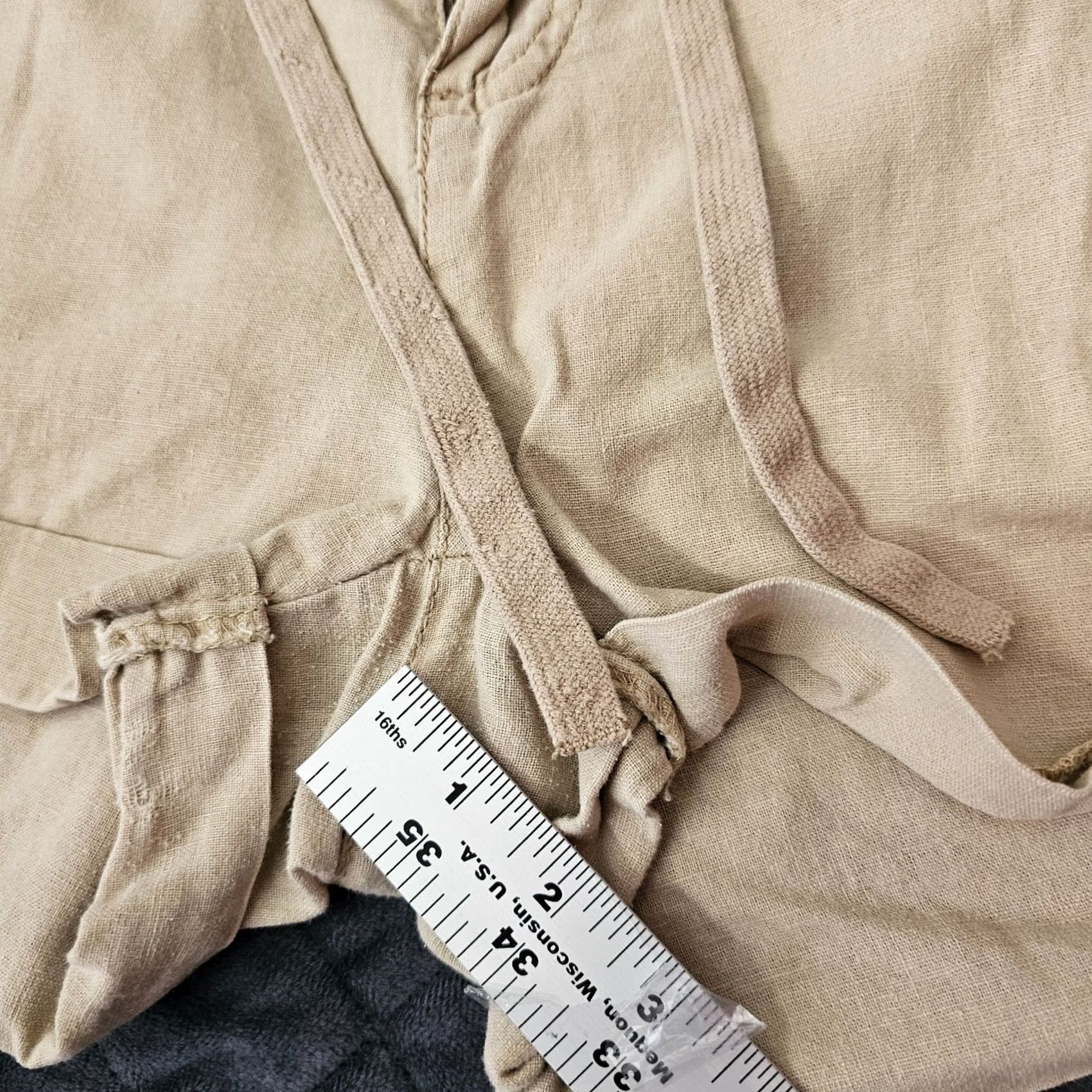 Route 66 Route 66 Women Linen Shorts Size 10 Beig e Casual Outdoor Beach Shorts Beige Women) Size 32" / US 10 / IT 46 - 5 Thumbnail