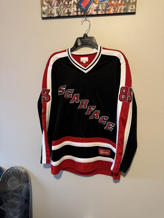 Supreme scarface hockey jersey black sale