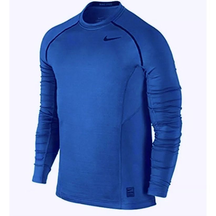 Nike Nike PRO Dri Fit Hyperwarm Fitted Compression Shirt Blue L Size US L / EU 52-54 / 3 - 1 Thumbnail