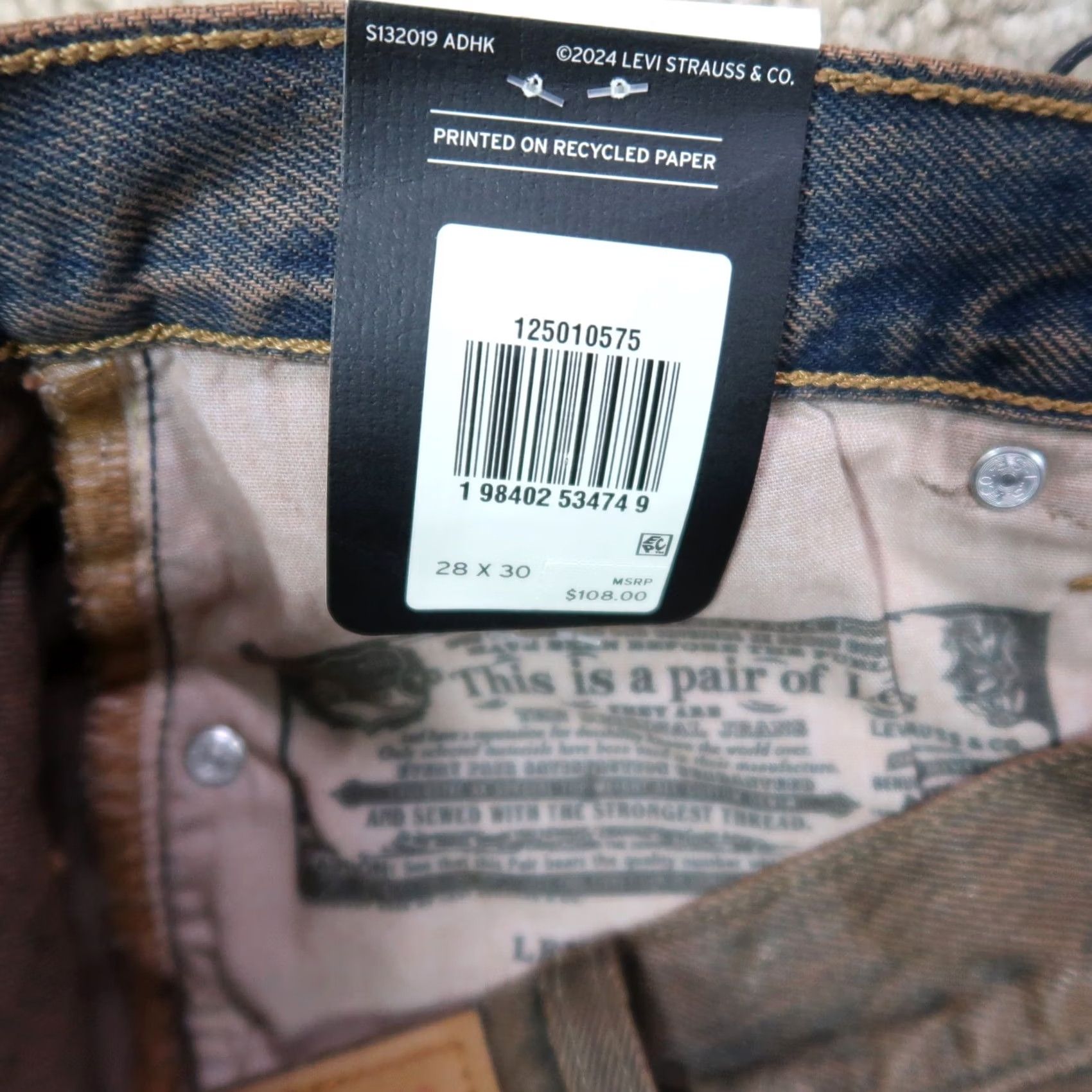 Levi's VINTAGE Levi's 501 Premium Straight Leg Jeans Women 28x30 Brown Denim NEW Size 28" / US 6 / IT 42 - 5 Thumbnail