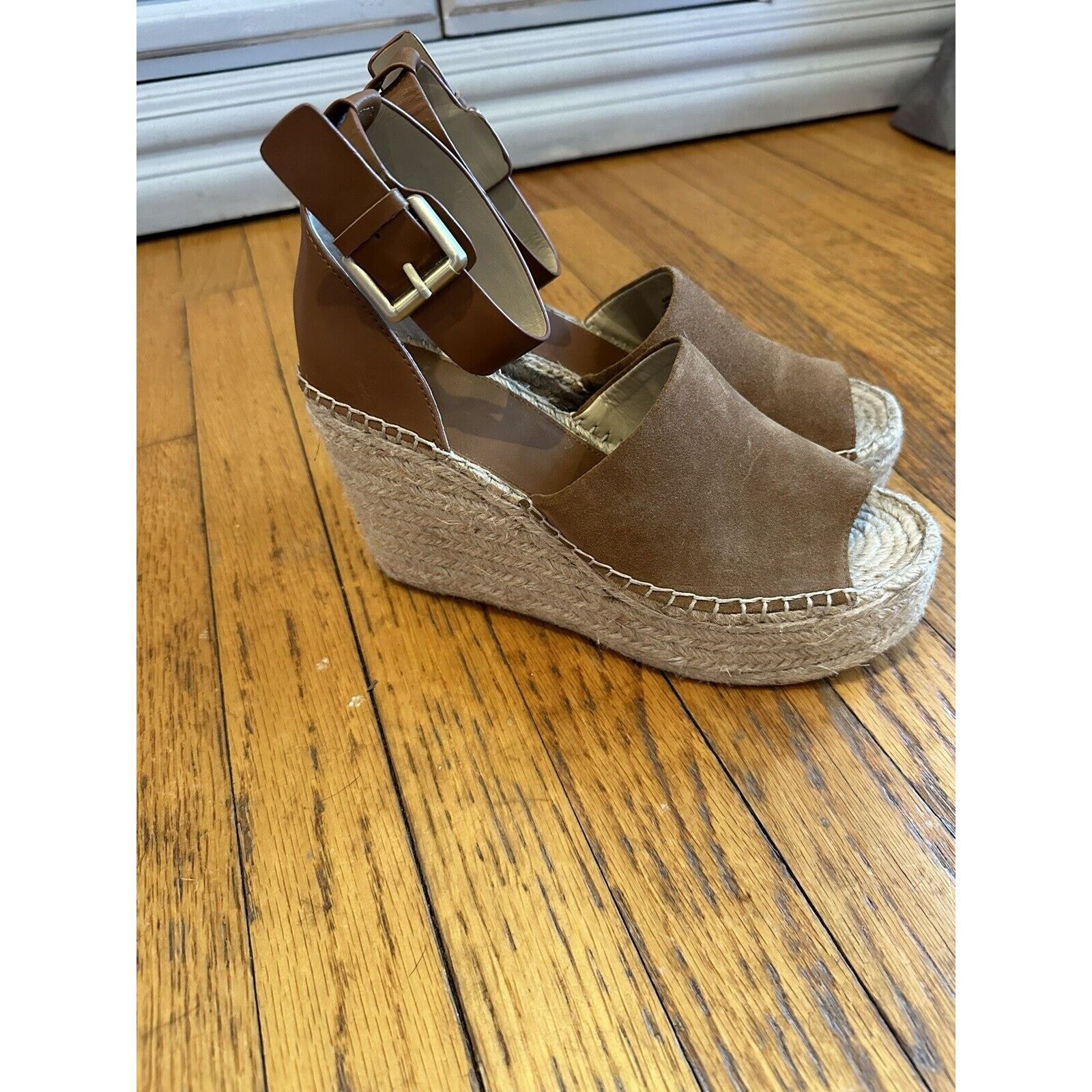 Marc Fisher Marc Fisher Adalyn Espadrille Wedge Sandals 9.5M EUC Brown Size US 9.5 / IT 39.5 - 4 Thumbnail