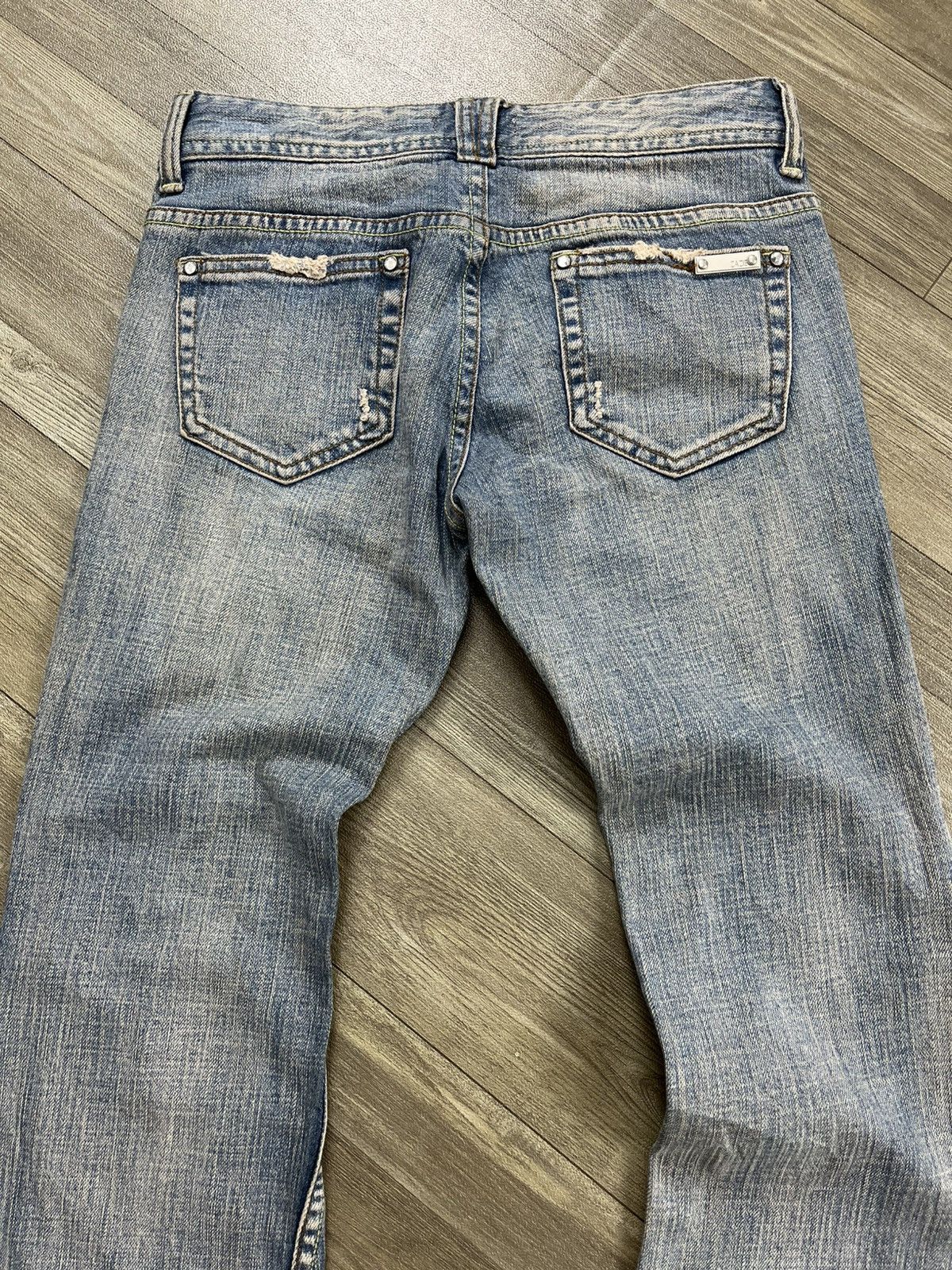Japanese Brand 2000s Zazie Mudmax Distressed Bootcut Flared Jeans Lgb Style Size US 27 - 14 Thumbnail