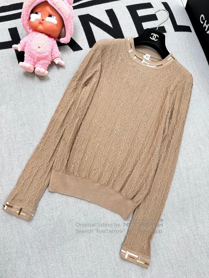 Hermes Hermes Brown Chain Embossed Jacquard Texture Long Sleeve T Size XS / US 0-2 / IT 36-38 - 5 Thumbnail