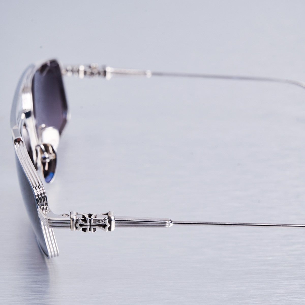 Chrome Hearts CHROME HEARTS LICK'N SHINY SILVER SUNGLASSES Size ONE SIZE - 3 Thumbnail