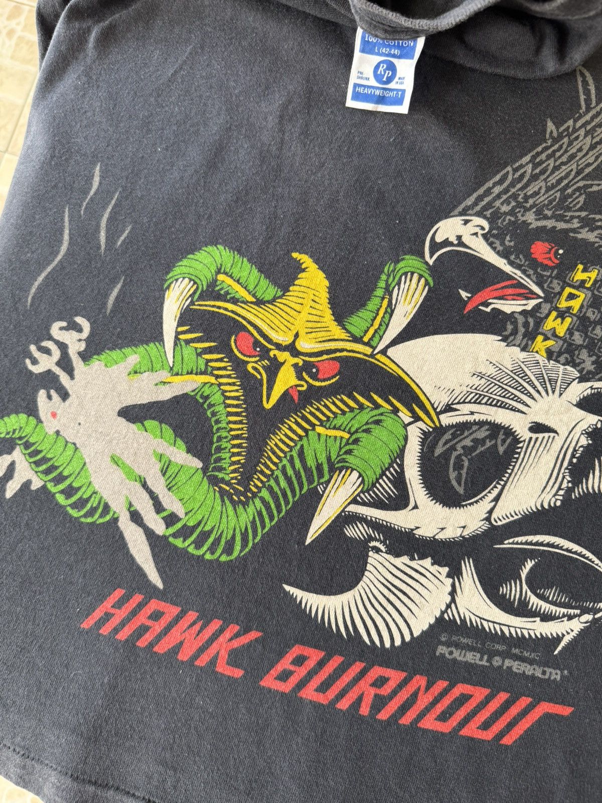 VTG OG 1990 Powell Peralta Tony Hawk Burnout Skate Tee Shirt