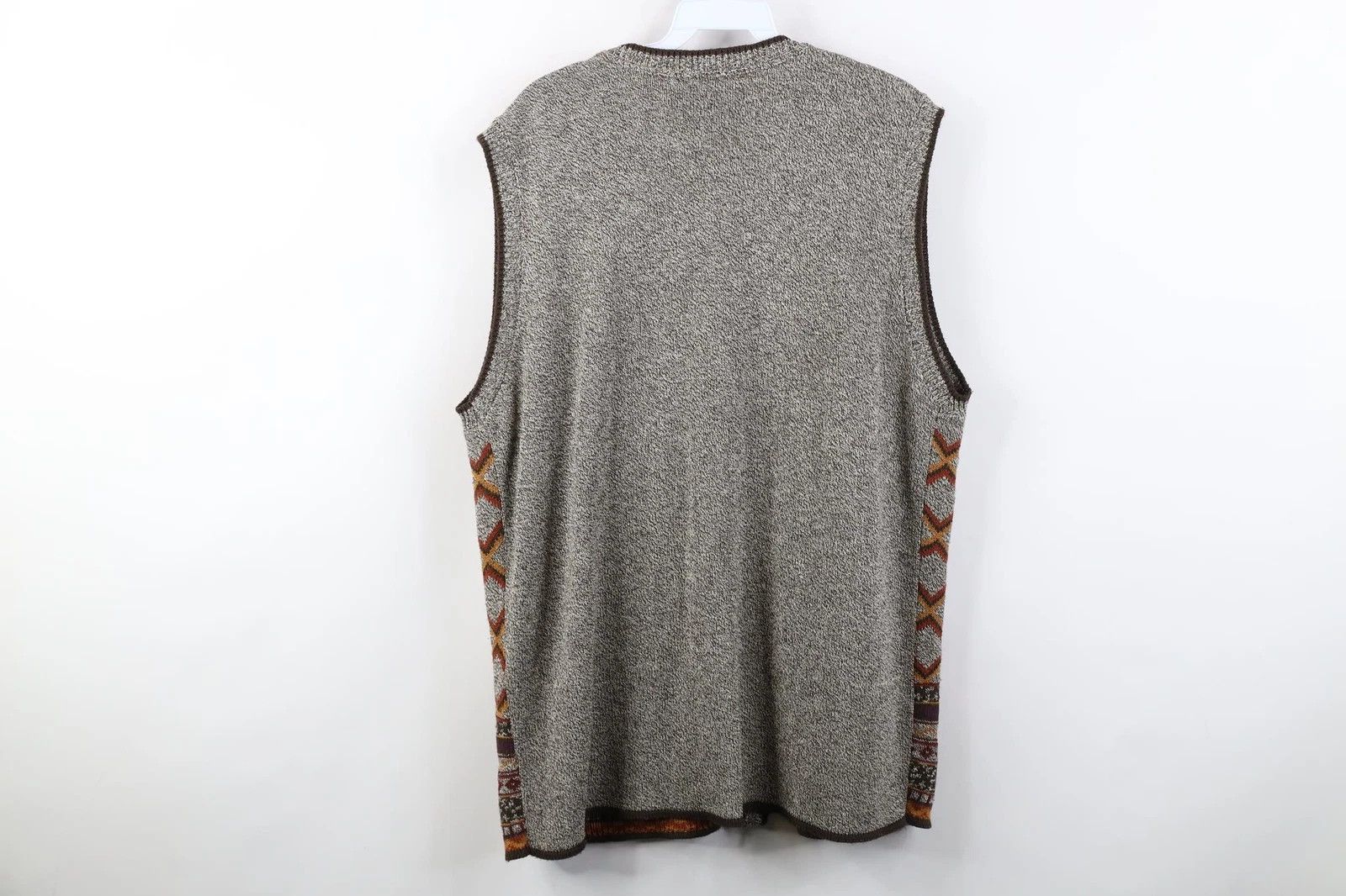 Vintage Vintage 70s Modern Diamond Fair Isle Knit Sweater Vest USA Size XXL / US 16-18 / IT 52-54 - 8 Thumbnail