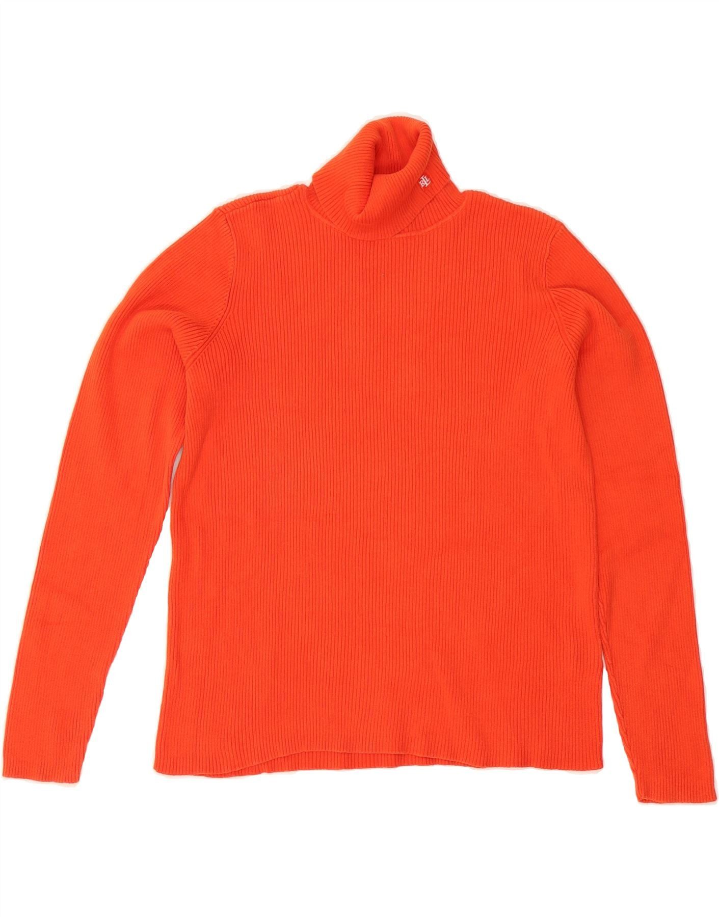 Ralph Lauren Girls Roll Neck Jumper Sweater 14-15 Years Large Red Cotton Size L / US 10 / IT 46 - 1 Thumbnail