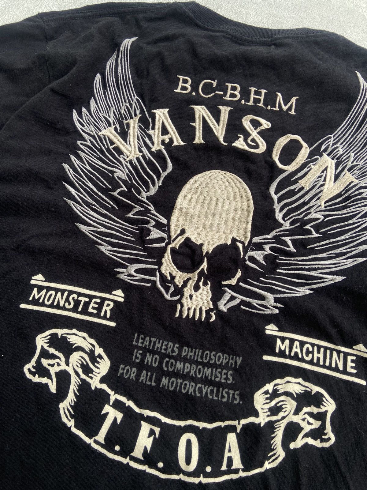 Vanson Leathers Vanson Leather x T.F.O.A Skull Motocycle Black Shirt Size US L / EU 52-54 / 3 - 3 Thumbnail