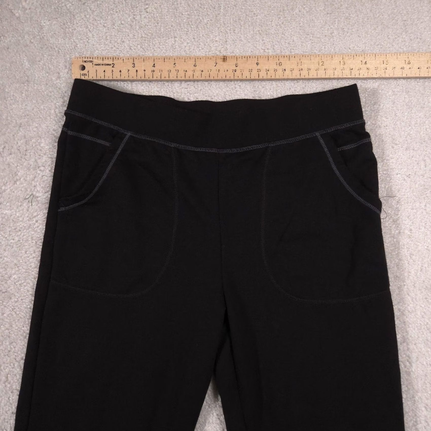 Vintage ClimateRight by Cuddl Duds Leggings Womens Small Black Mid Rise Ankle Pockets Size 28" / US 6 / IT 42 - 6 Thumbnail